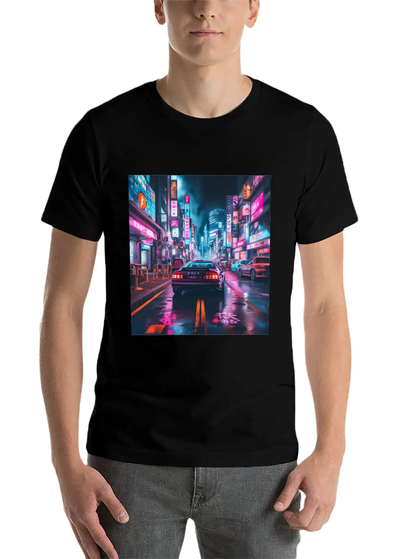 Vaporwave Tokyo Unisex Short Sleeve Soft Cotton T-Shirt – Casual Everyday Wear