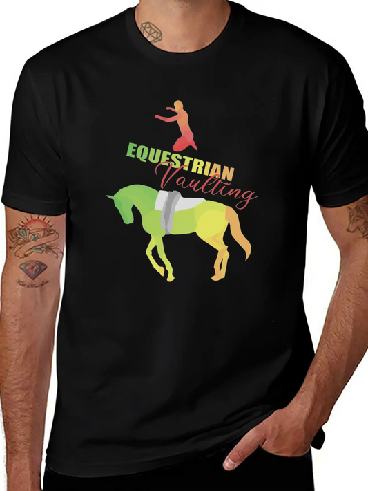 Vaulting Horse Unisex Short Sleeve Soft Cotton T-Shirt – Casual Everyday Wear