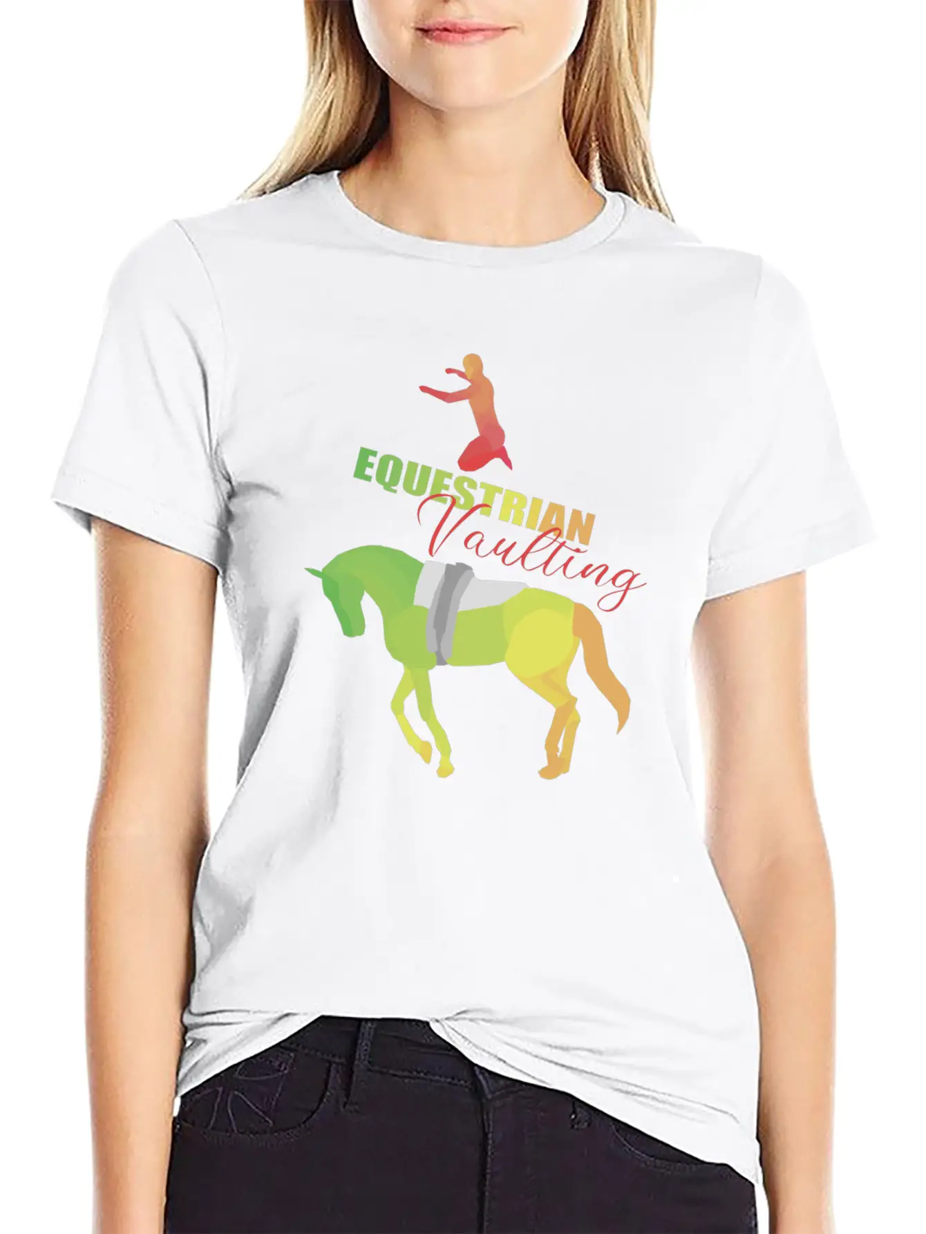 Vaulting Horse Unisex Short Sleeve Soft Cotton T-Shirt – Casual Everyday Wear
