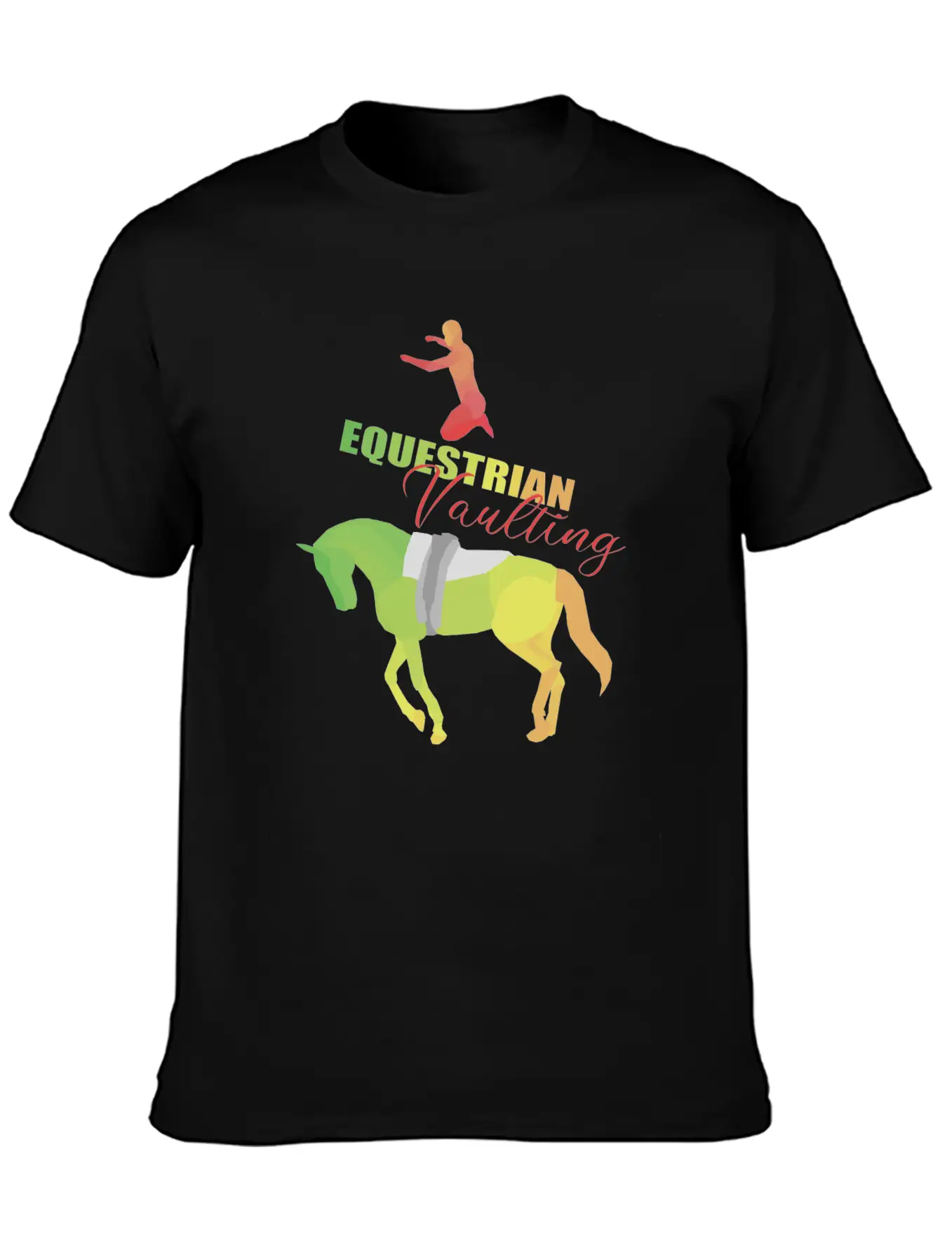 Vaulting Horse Unisex Short Sleeve Soft Cotton T-Shirt – Casual Everyday Wear