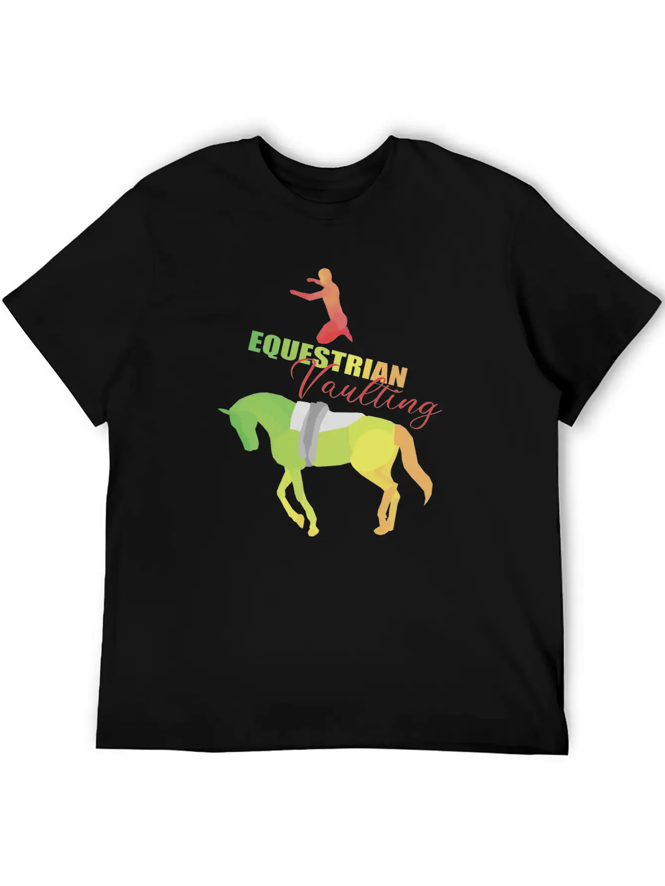 Vaulting Horse Unisex Short Sleeve Soft Cotton T-Shirt – Casual Everyday Wear