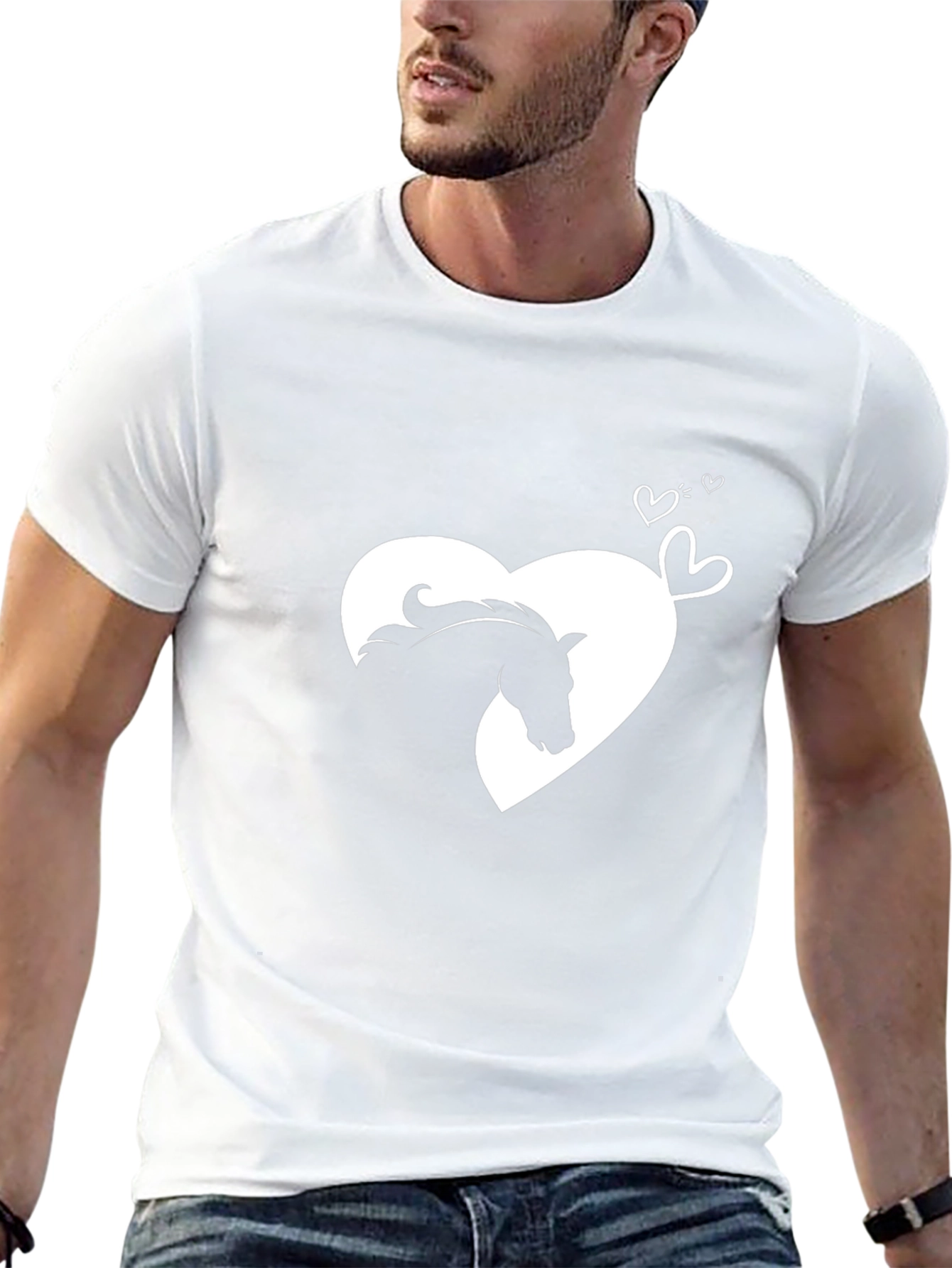 Heart Horse Graphic Tee - Black