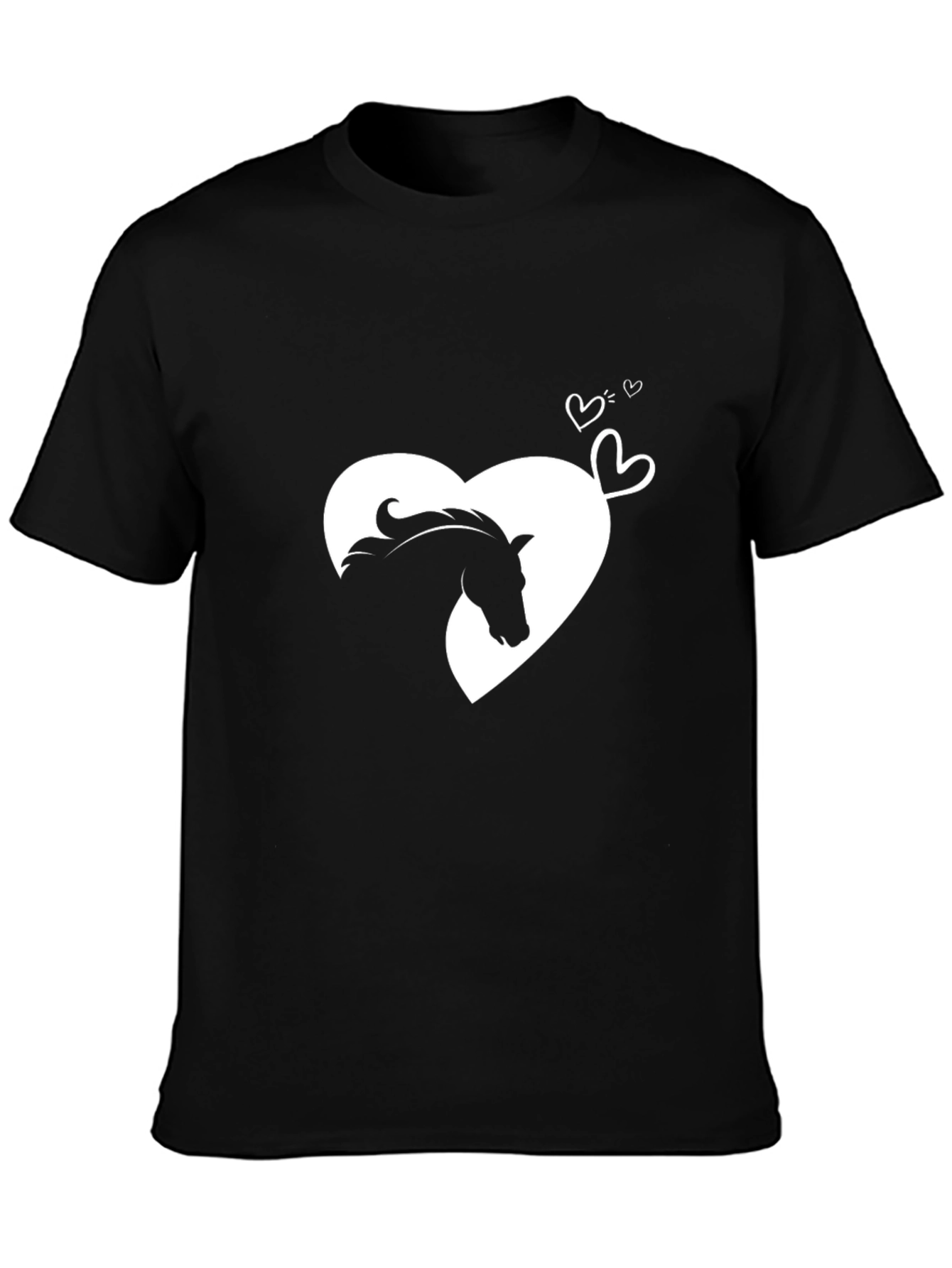 Heart Horse Graphic Tee - Black