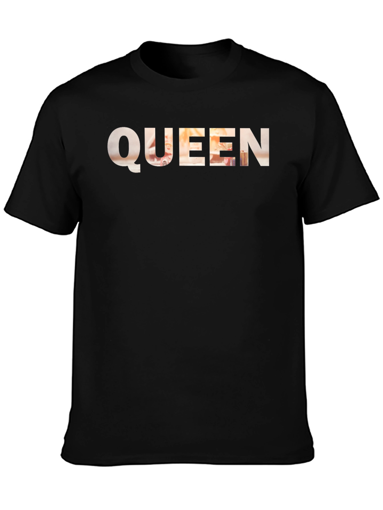 Queen Graphic Tee - Black Crew Neck T-Shirt