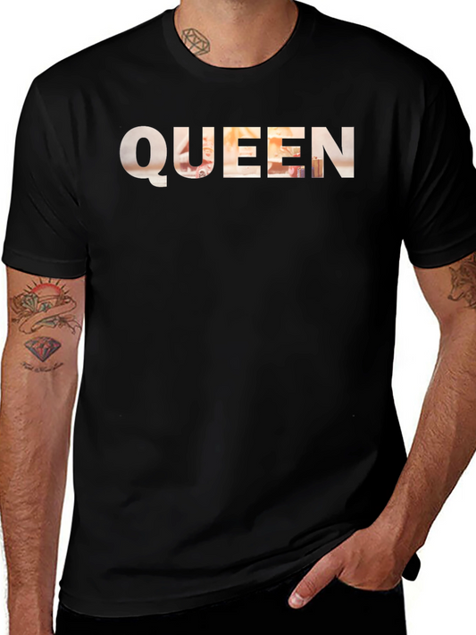 Queen Graphic Tee - Black Crew Neck T-Shirt