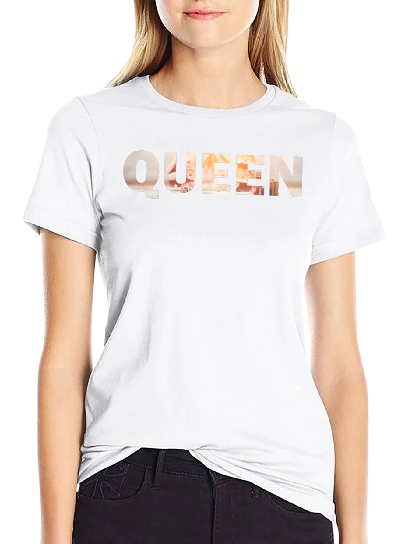Queen Graphic Tee - Black Crew Neck T-Shirt
