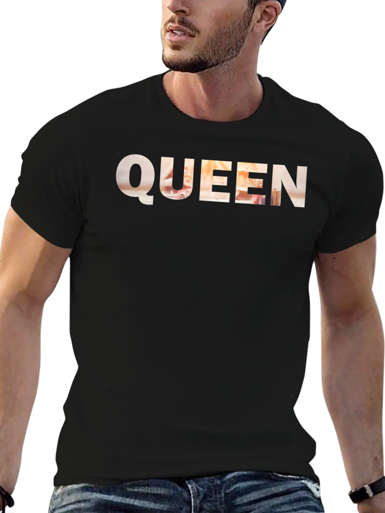 Queen Graphic Tee - Black Crew Neck T-Shirt
