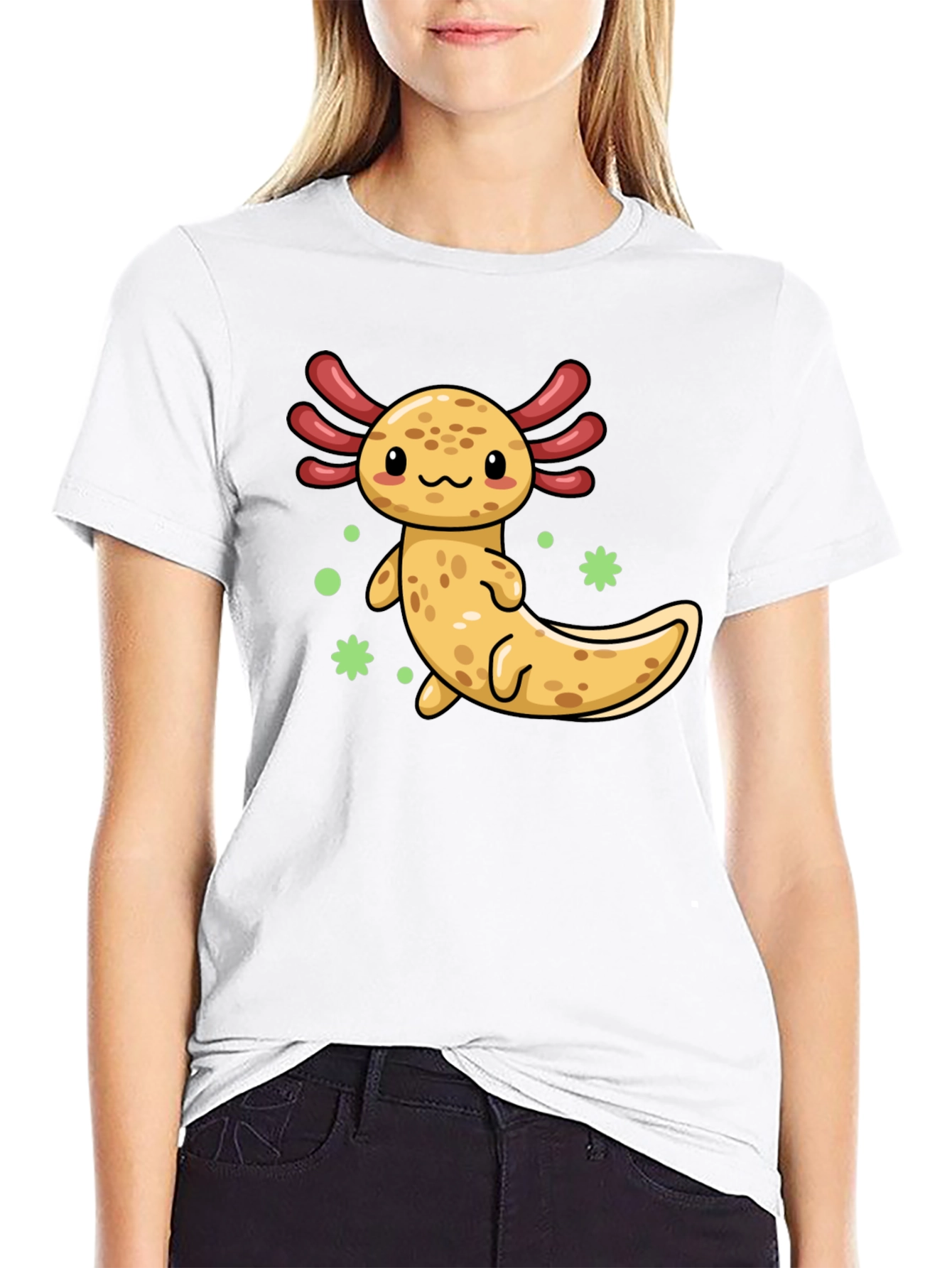 Axolotl Kawaii T-Shirt - Cute Amphibian Tee