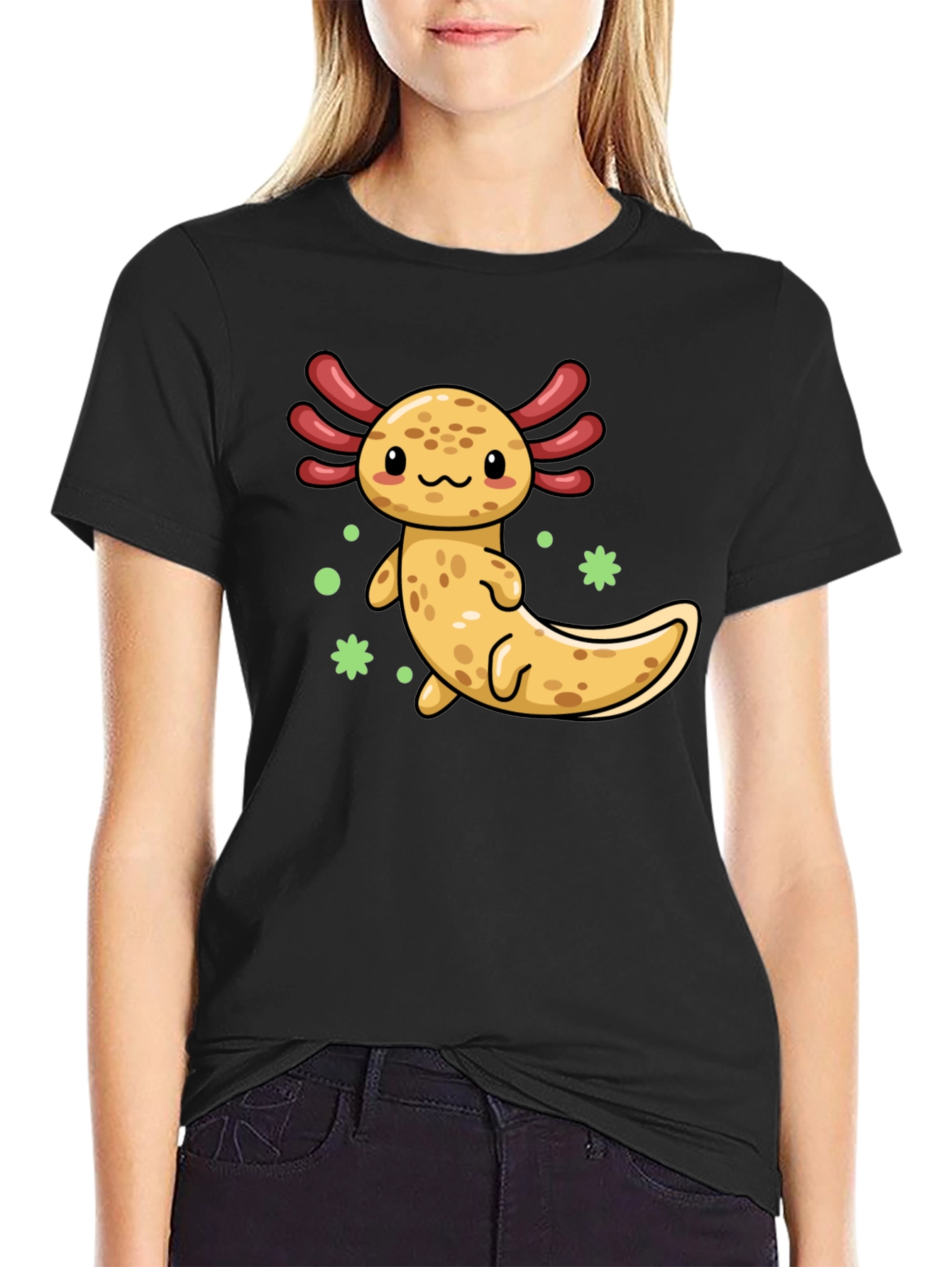 Axolotl Kawaii T-Shirt - Cute Amphibian Tee