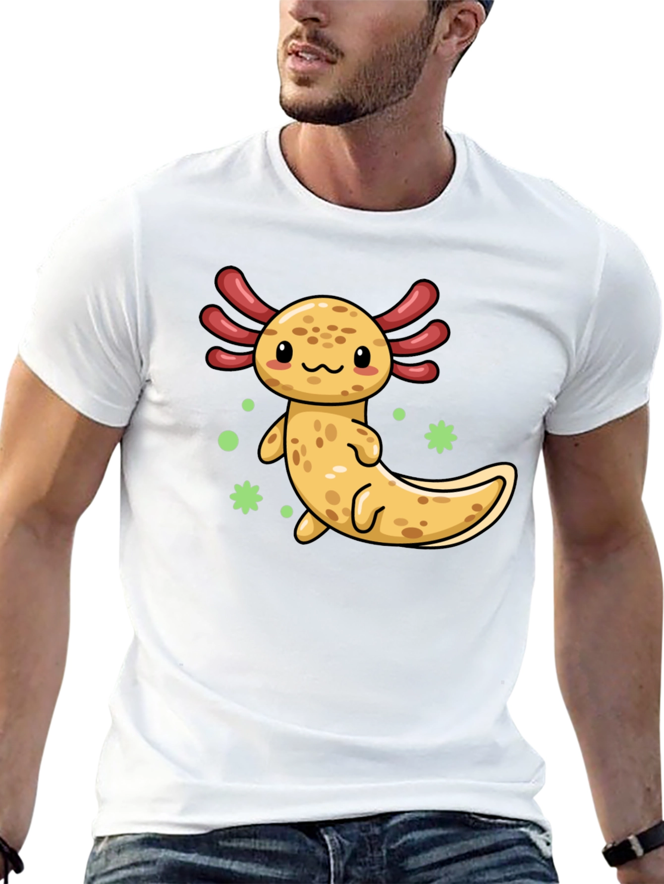 Axolotl Kawaii T-Shirt - Cute Amphibian Tee