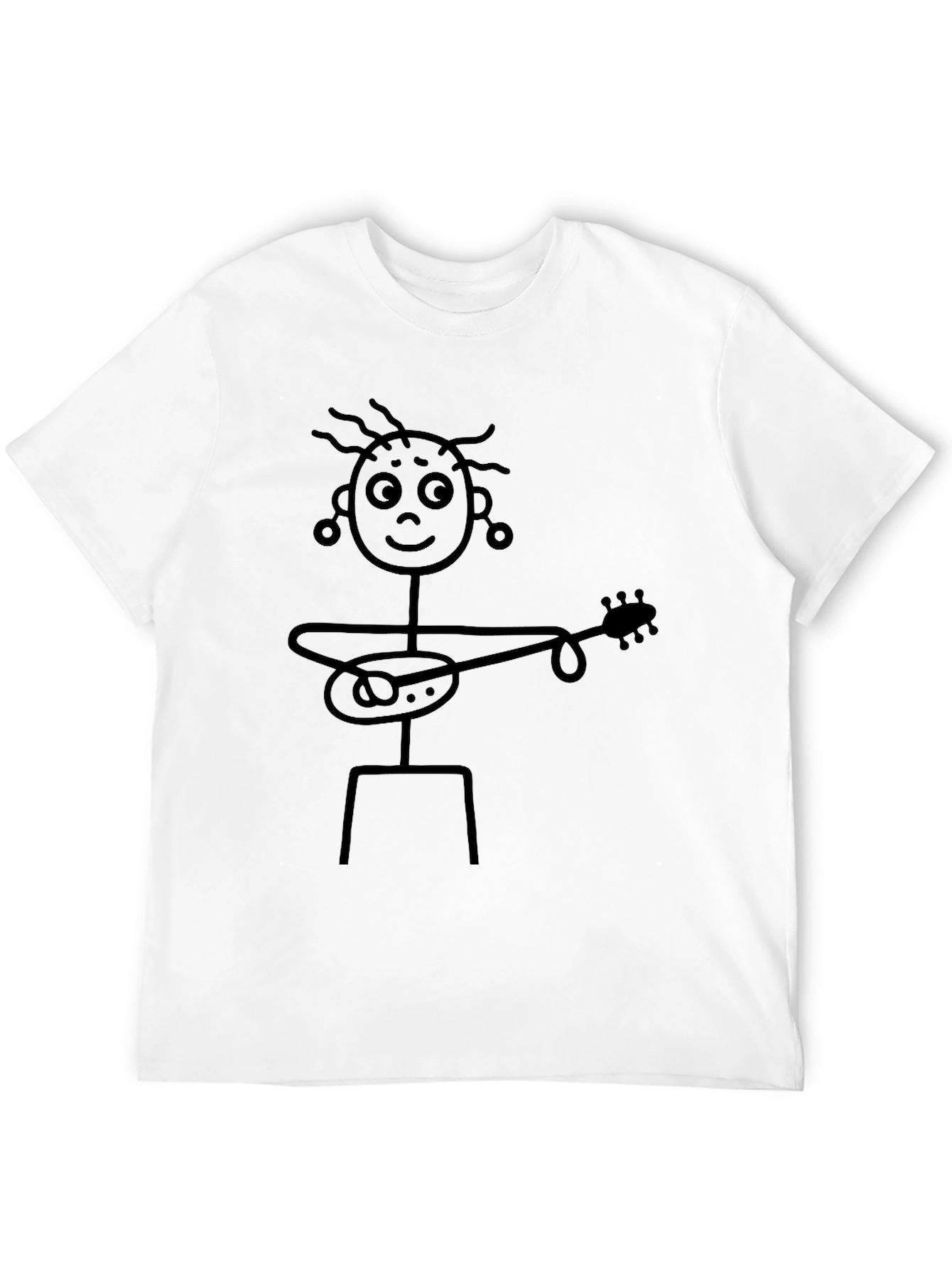Stick Figure Guitarist Graphic T-Shirt