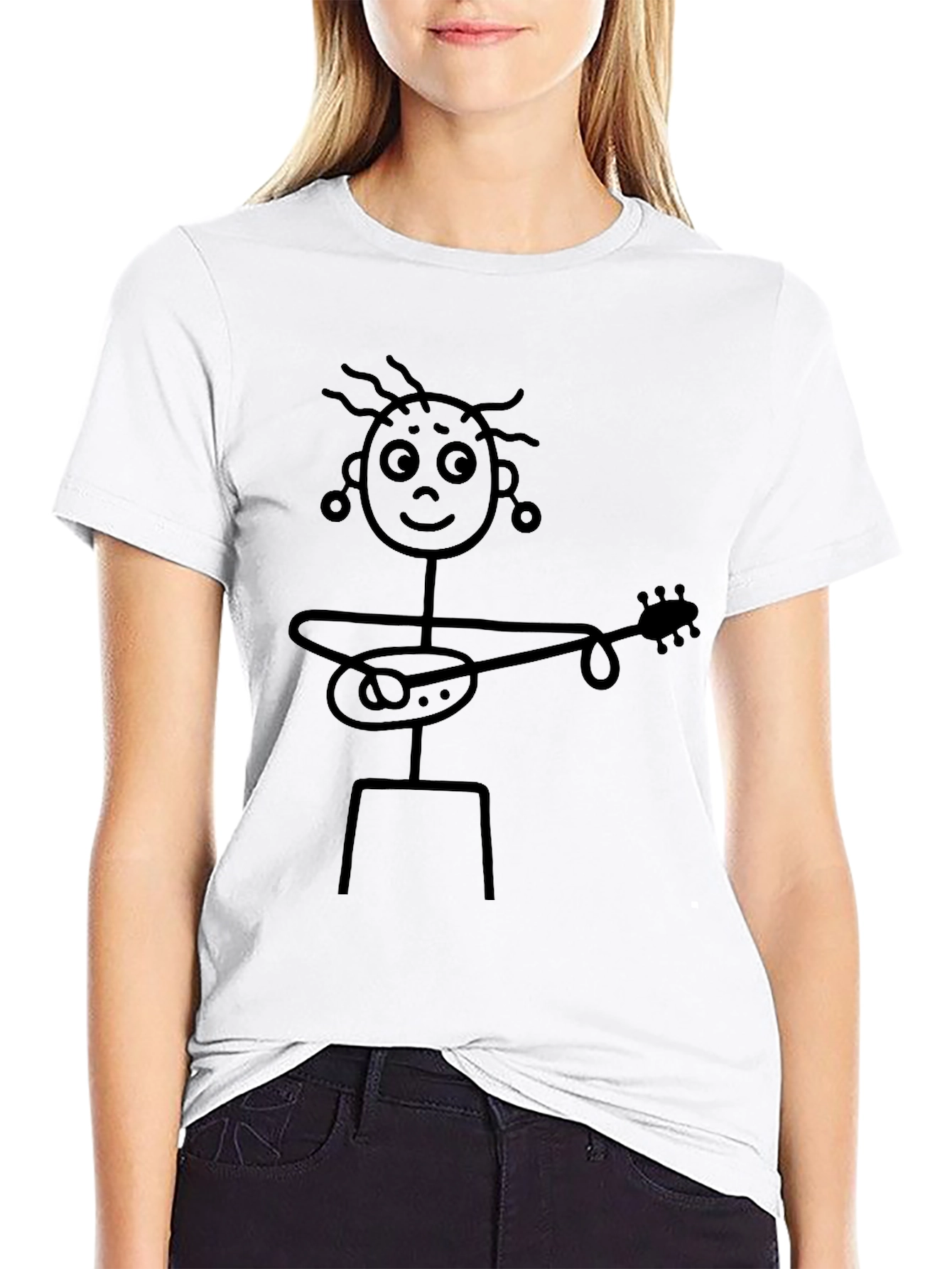Stick Figure Guitarist Graphic T-Shirt