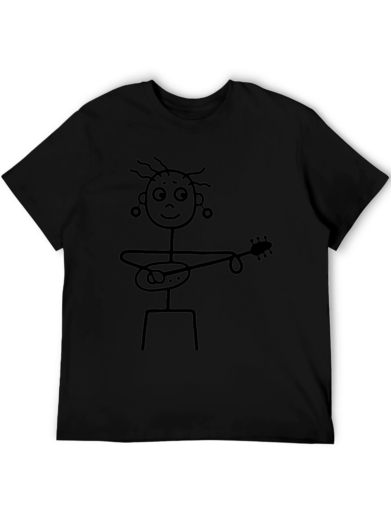 Stick Figure Guitarist Graphic T-Shirt