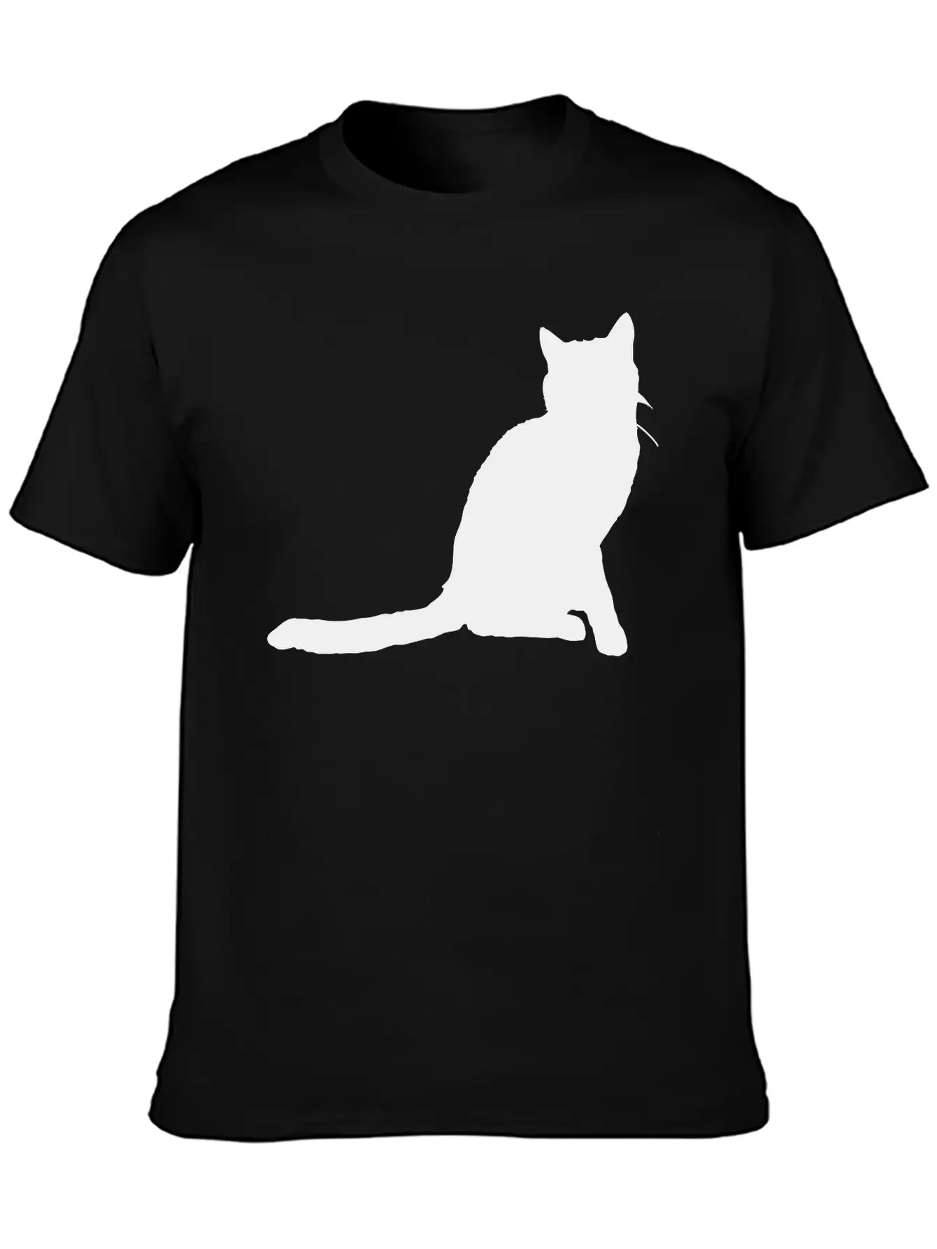 Vector Cat Silhouette Stylish Everyday T-Shirt – Unisex Basic Cotton Tee