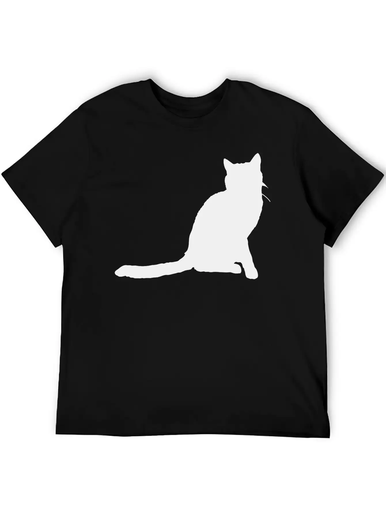 Vector Cat Silhouette Stylish Everyday T-Shirt – Unisex Basic Cotton Tee