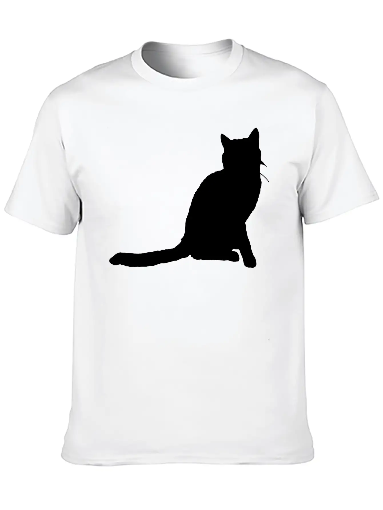 Vector Cat Silhouette Stylish Everyday T-Shirt – Unisex Basic Cotton Tee