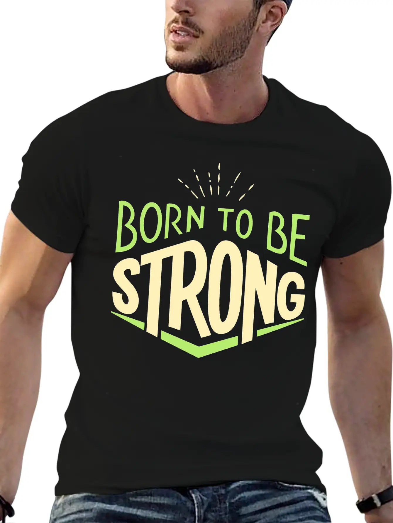 Vectorstock 4464302 Word Art Quotes Born To Be Str Basic Graphic T-Shirt – Daily Comfort In Soft Cotton