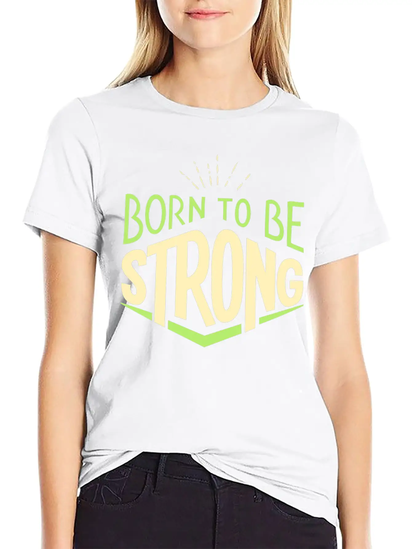 Vectorstock 4464302 Word Art Quotes Born To Be Str Basic Graphic T-Shirt – Daily Comfort In Soft Cotton