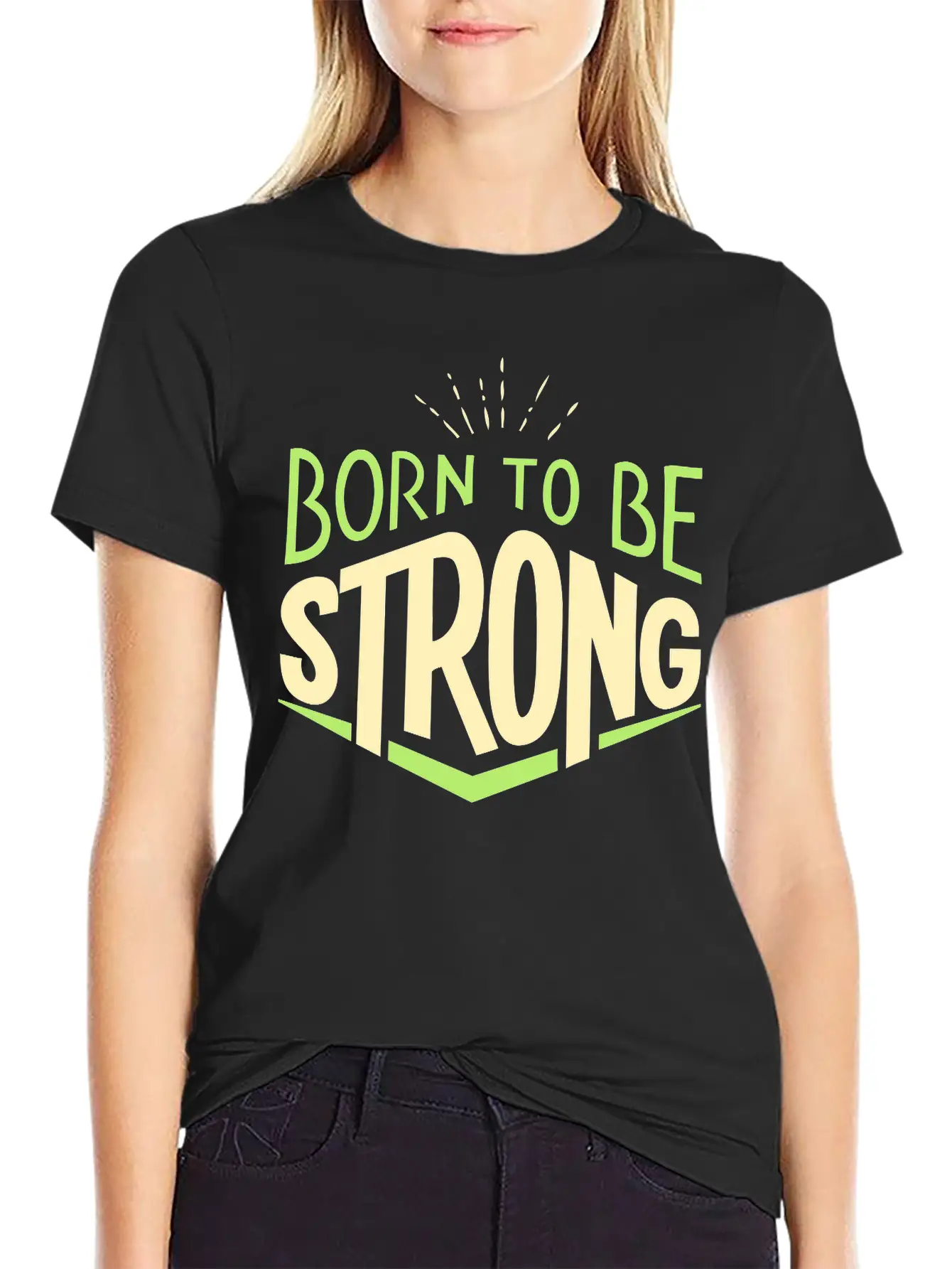 Vectorstock 4464302 Word Art Quotes Born To Be Str Basic Graphic T-Shirt – Daily Comfort In Soft Cotton