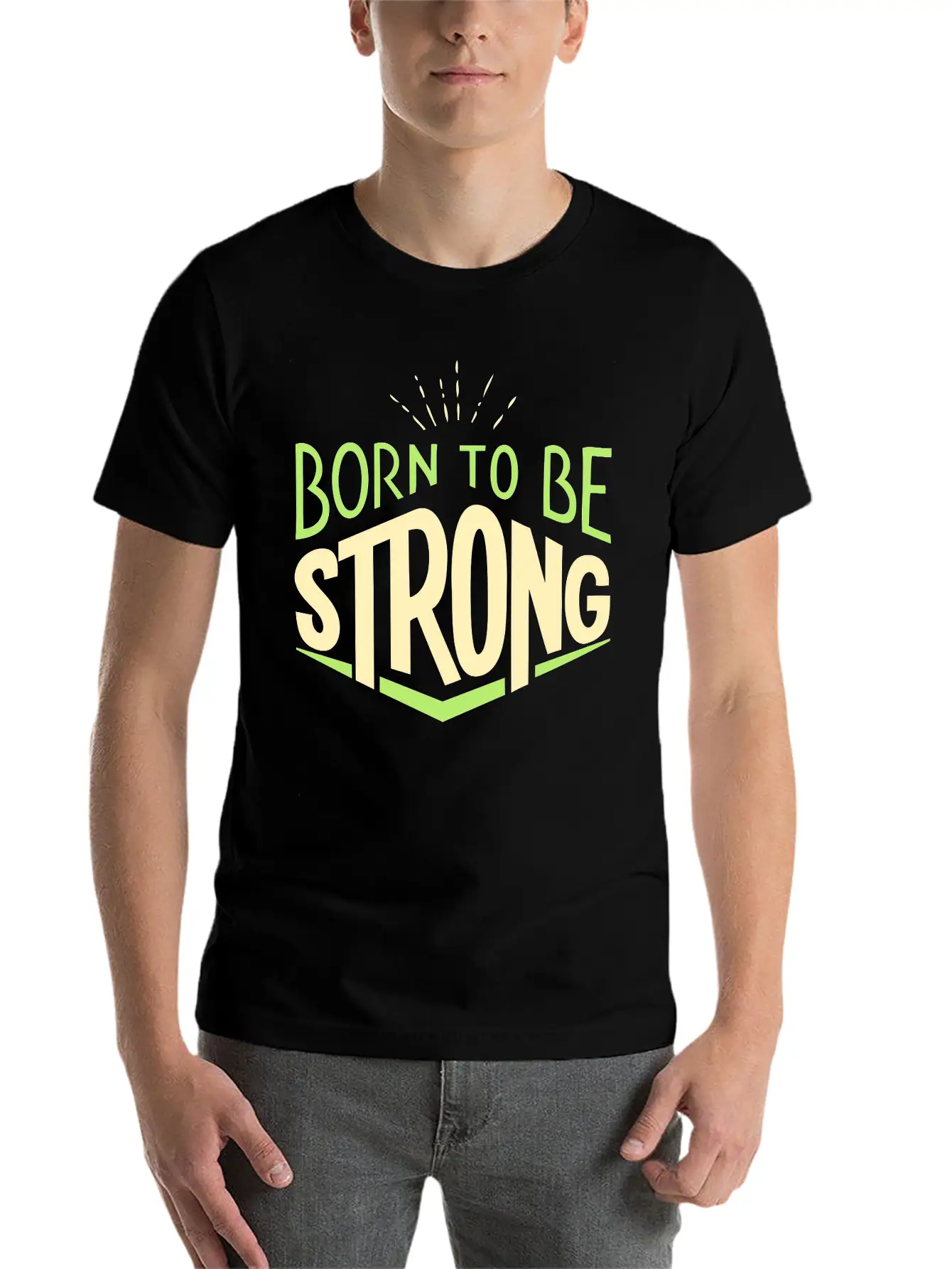 Vectorstock 4464302 Word Art Quotes Born To Be Str Basic Graphic T-Shirt – Daily Comfort In Soft Cotton