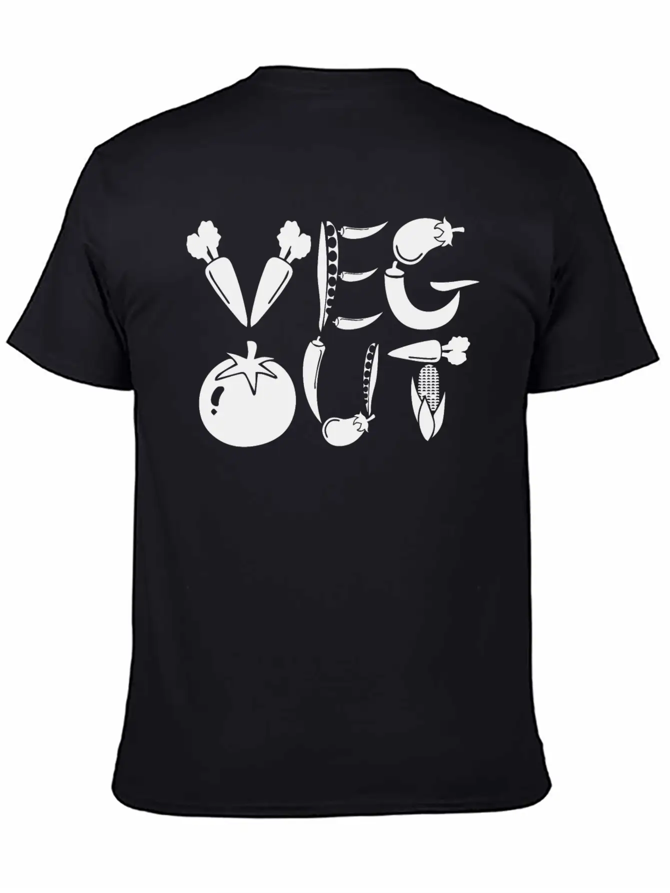 Veg Out Gift Plants Vegan Saying Nutrition Unisex Short Sleeve Soft Cotton T-Shirt – Casual Everyday Wear