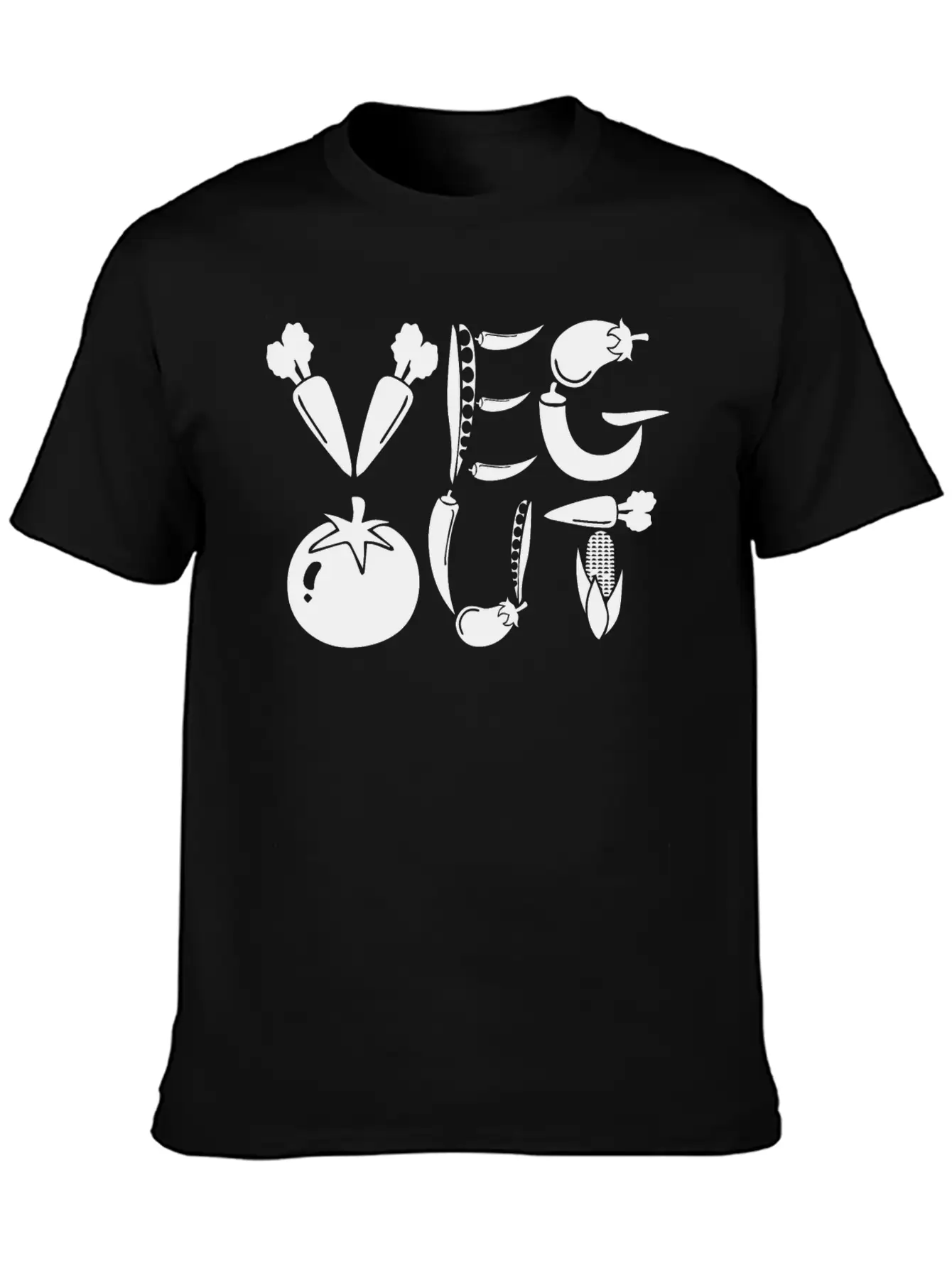 Veg Out Gift Plants Vegan Saying Nutrition Unisex Short Sleeve Soft Cotton T-Shirt – Casual Everyday Wear