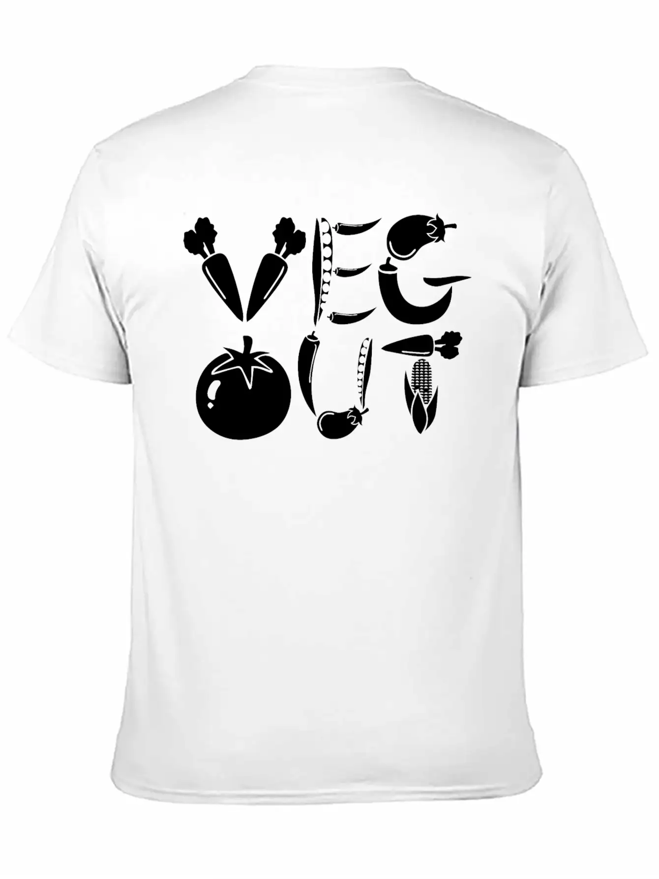 Veg Out Gift Plants Vegan Saying Nutrition Unisex Short Sleeve Soft Cotton T-Shirt – Casual Everyday Wear