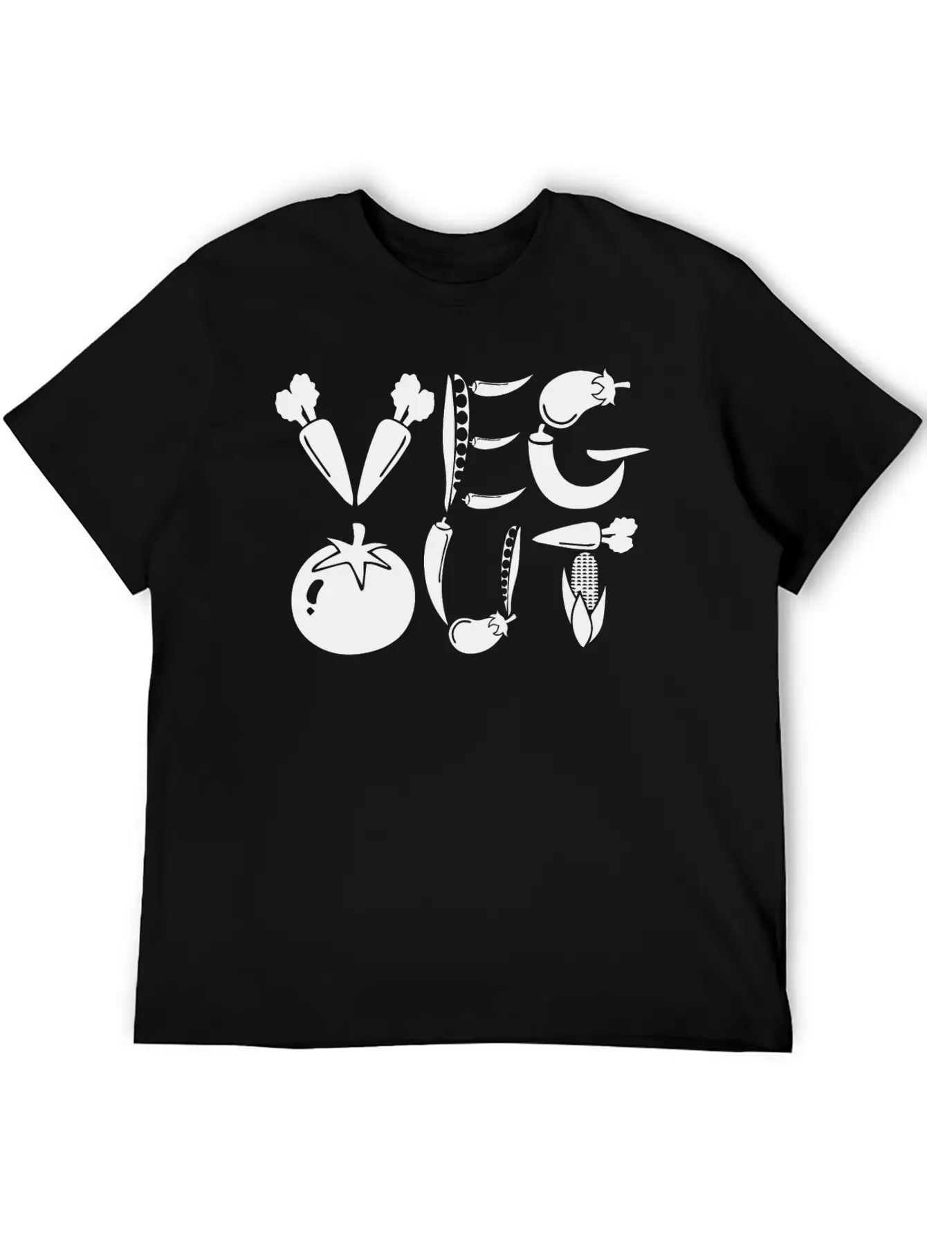 Veg Out Gift Plants Vegan Saying Nutrition Unisex Short Sleeve Soft Cotton T-Shirt – Casual Everyday Wear