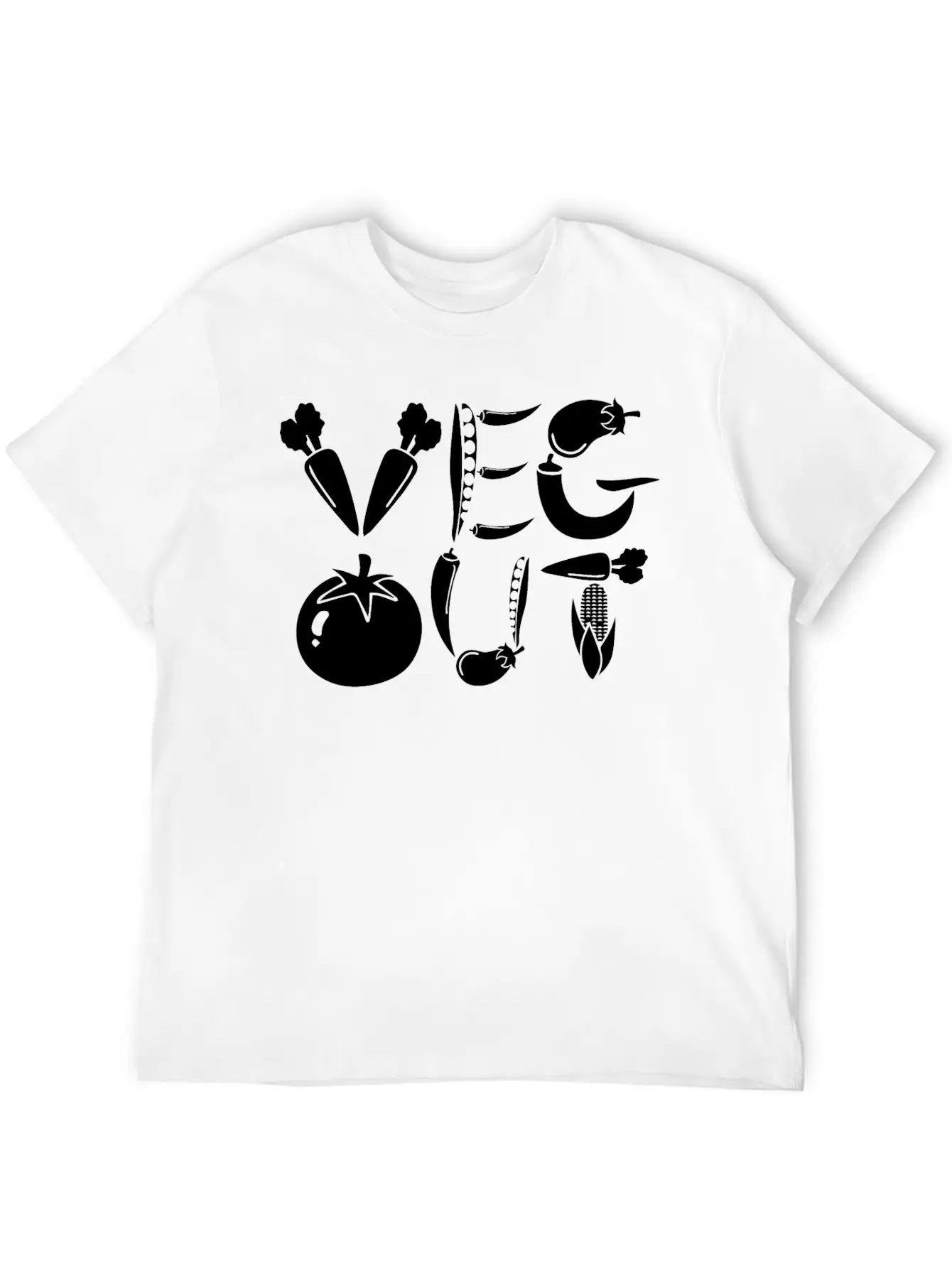 Veg Out Gift Plants Vegan Saying Nutrition Unisex Short Sleeve Soft Cotton T-Shirt – Casual Everyday Wear