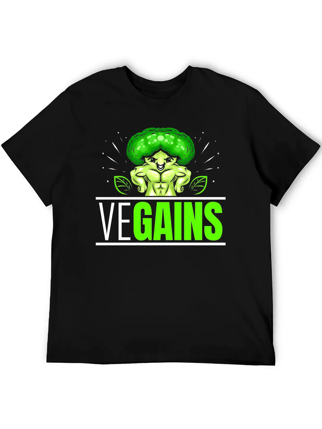 Vegains Strong Broccoli Bodybuilding Vegetarian Timeless Short Sleeve Tee – Comfy And Minimalist Design
