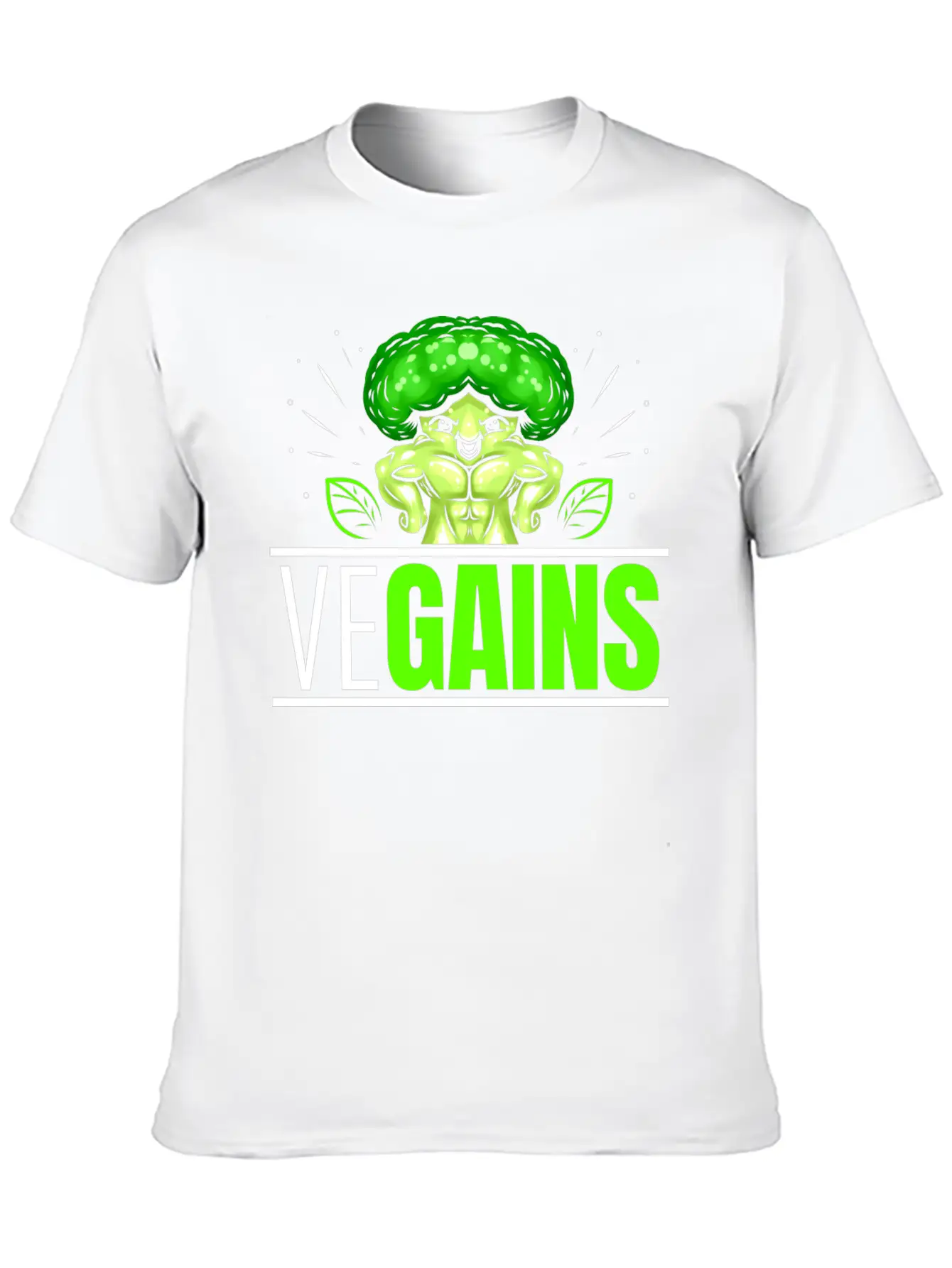 Vegains Strong Broccoli Bodybuilding Vegetarian Timeless Short Sleeve Tee – Comfy And Minimalist Design
