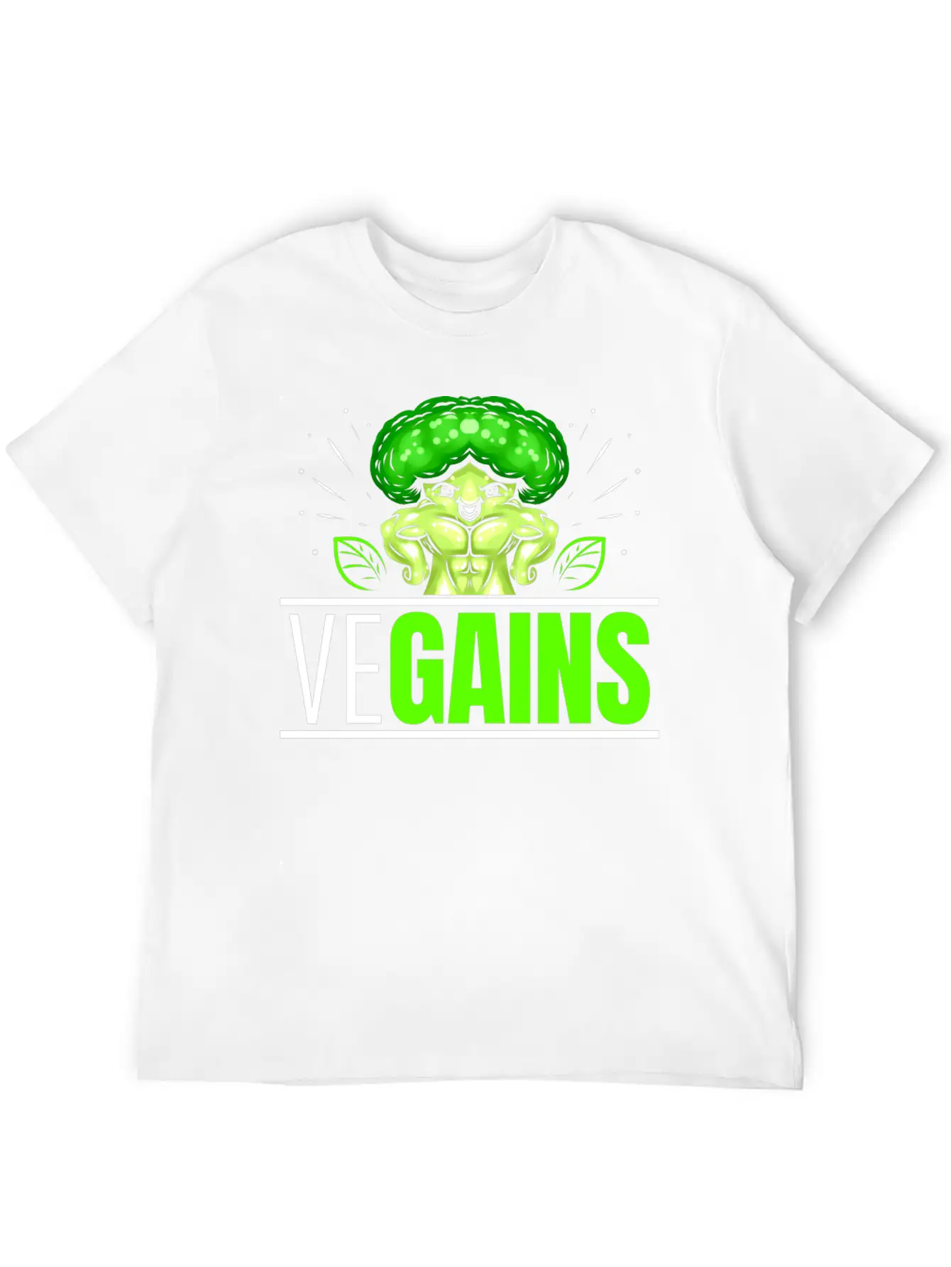 Vegains Strong Broccoli Bodybuilding Vegetarian Timeless Short Sleeve Tee – Comfy And Minimalist Design