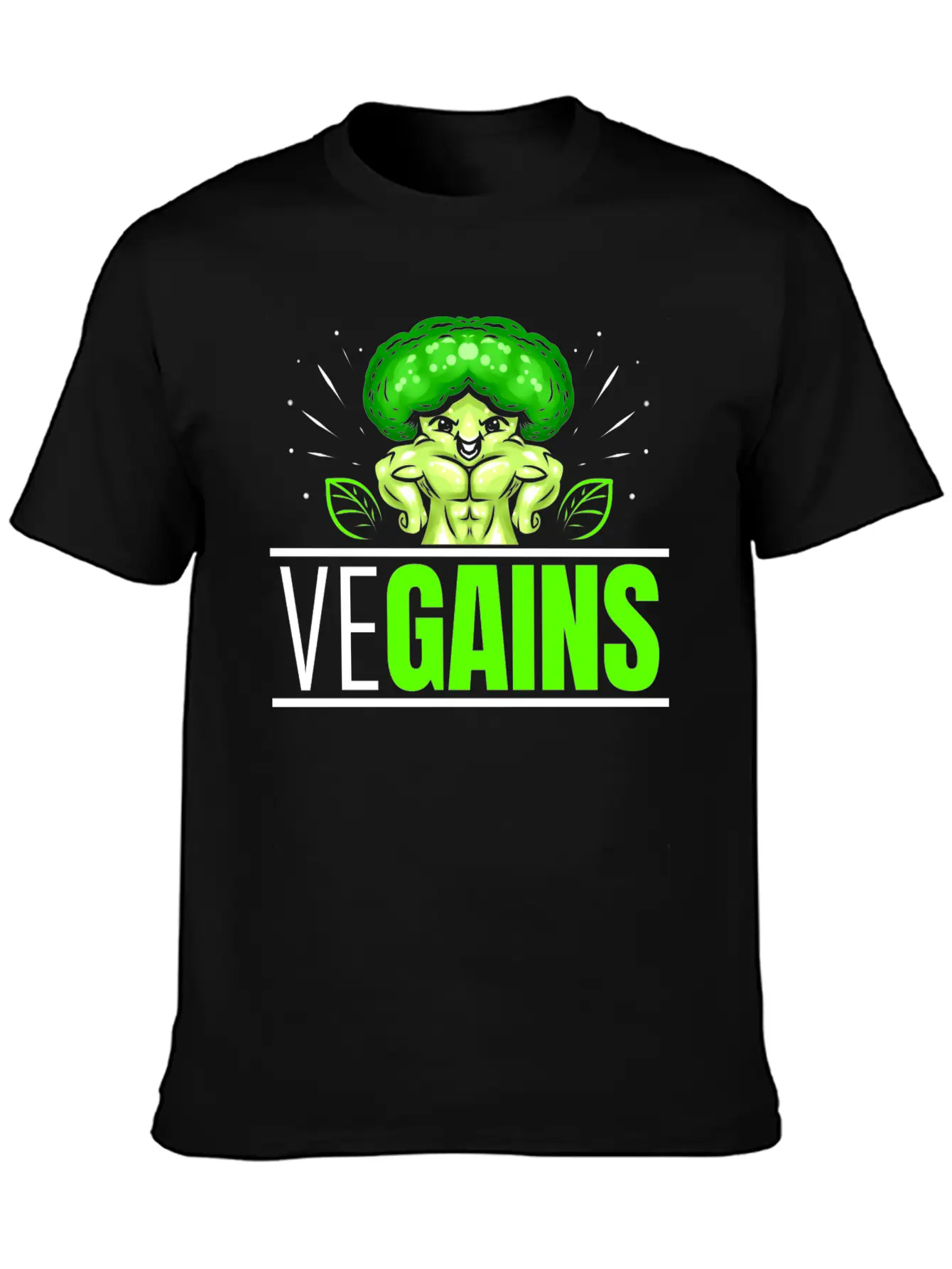 Vegains Strong Broccoli Bodybuilding Vegetarian Timeless Short Sleeve Tee – Comfy And Minimalist Design