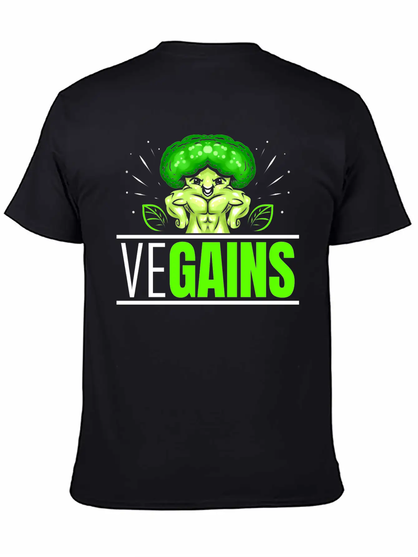 Vegains Strong Broccoli Bodybuilding Vegetarian Timeless Short Sleeve Tee – Comfy And Minimalist Design