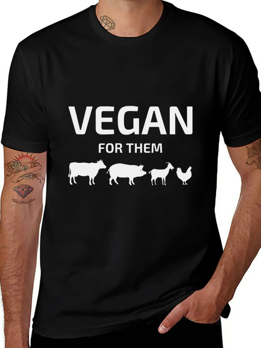 Vegan For Them Animals Stylish Everyday T-Shirt – Unisex Basic Cotton Tee