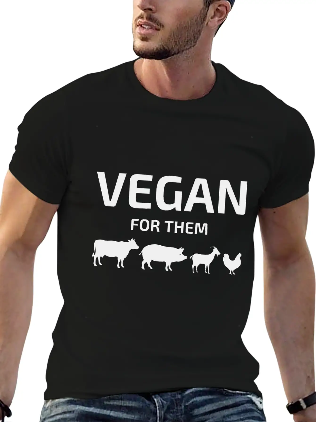 Vegan For Them Animals Stylish Everyday T-Shirt – Unisex Basic Cotton Tee