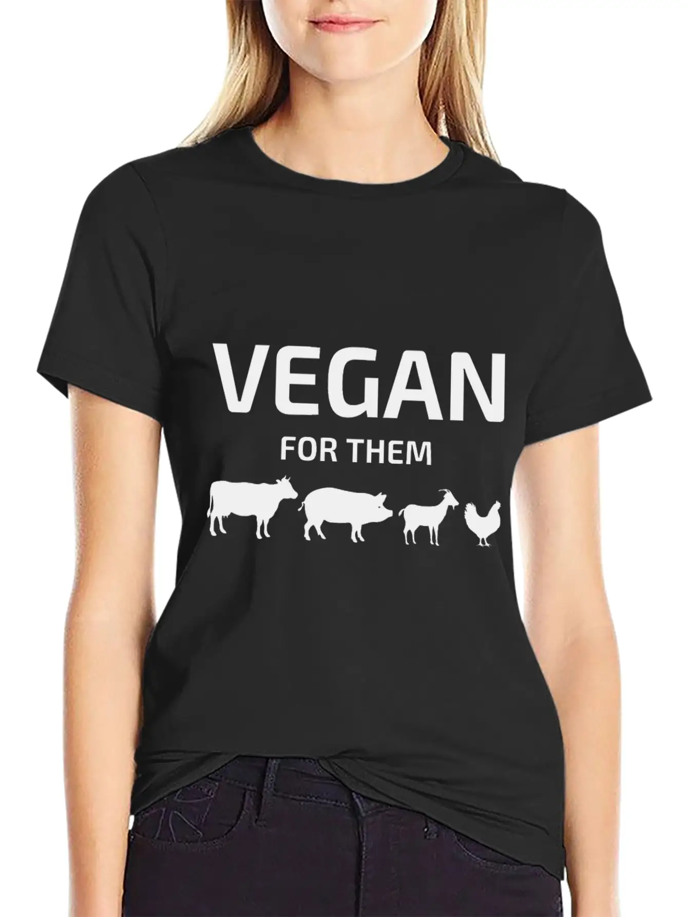 Vegan For Them Animals Stylish Everyday T-Shirt – Unisex Basic Cotton Tee