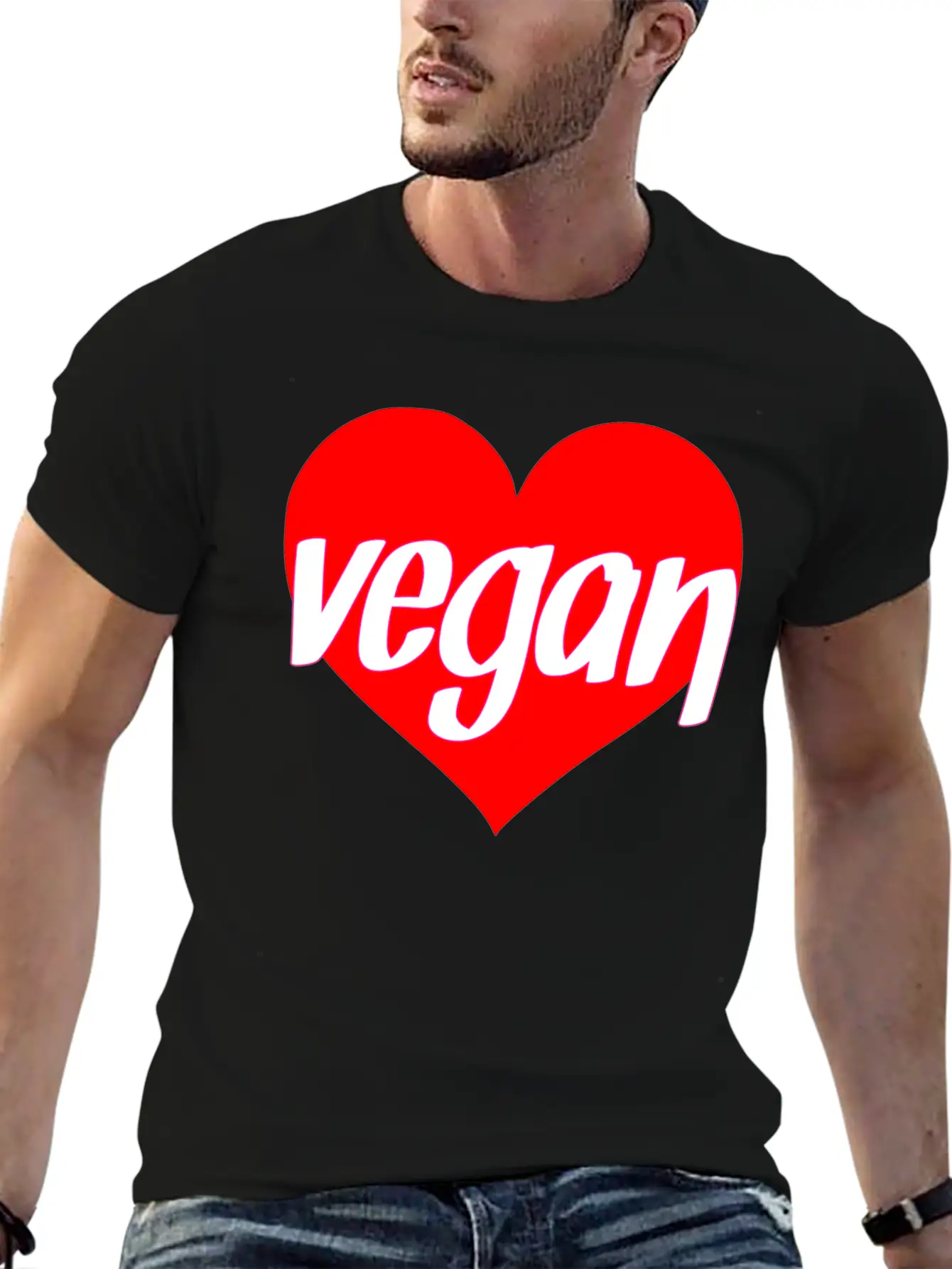 Vegan Heart Love Vegan Gift Idea Stylish Everyday T-Shirt – Unisex Basic Cotton Tee