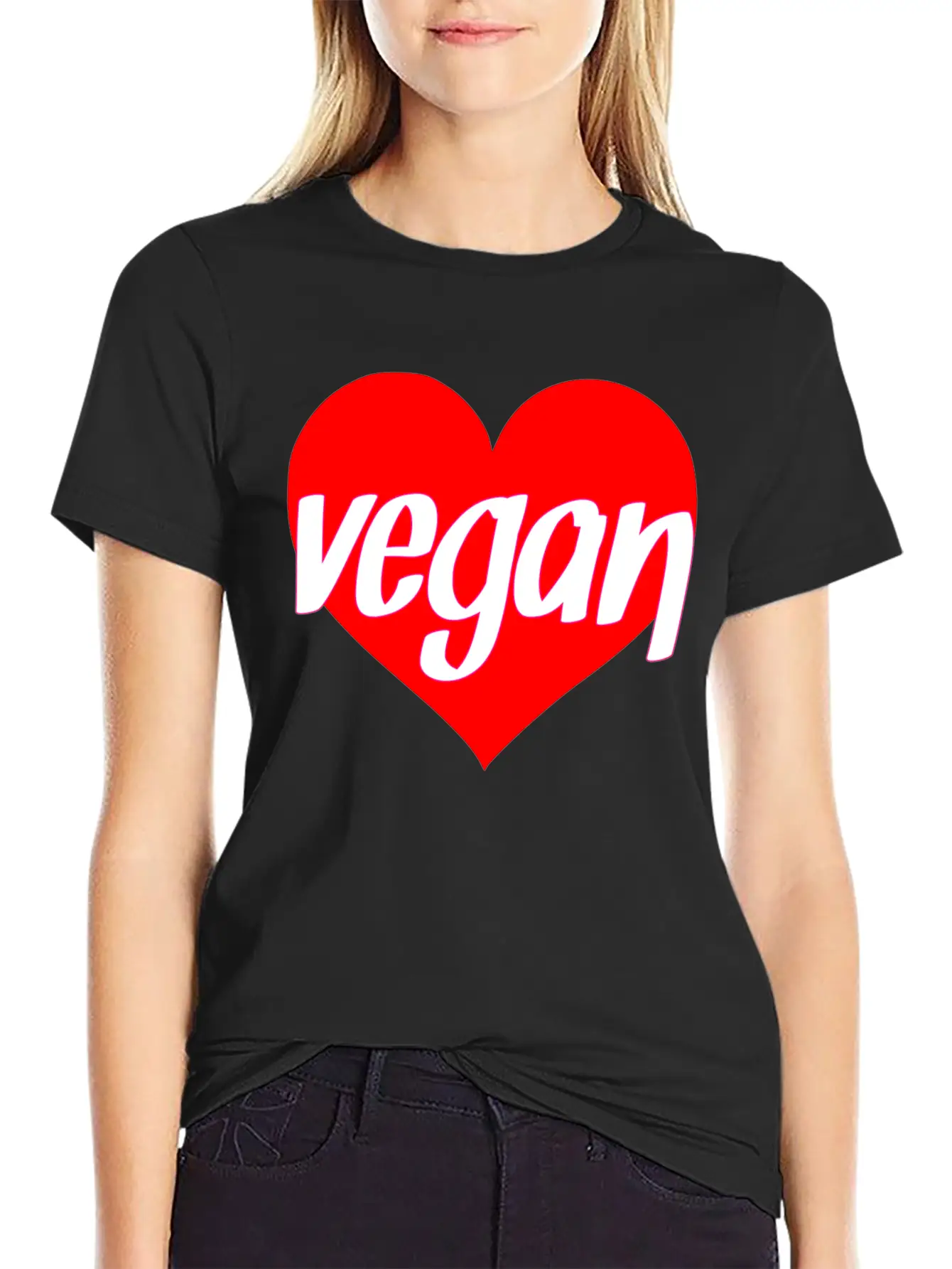 Vegan Heart Love Vegan Gift Idea Stylish Everyday T-Shirt – Unisex Basic Cotton Tee