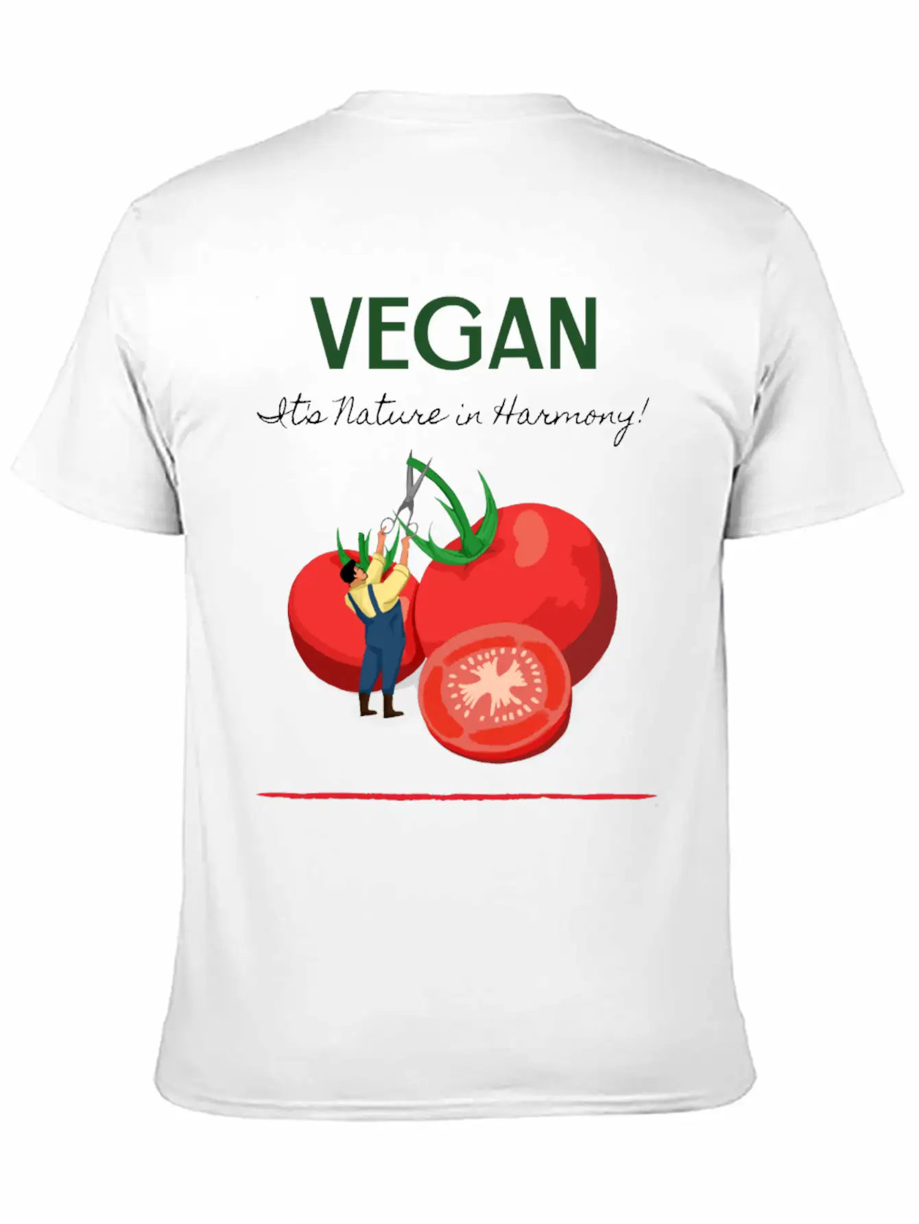 Vegan It's Nature In Harmony Basic Graphic T-Shirt – Daily Comfort In Soft Cotton
