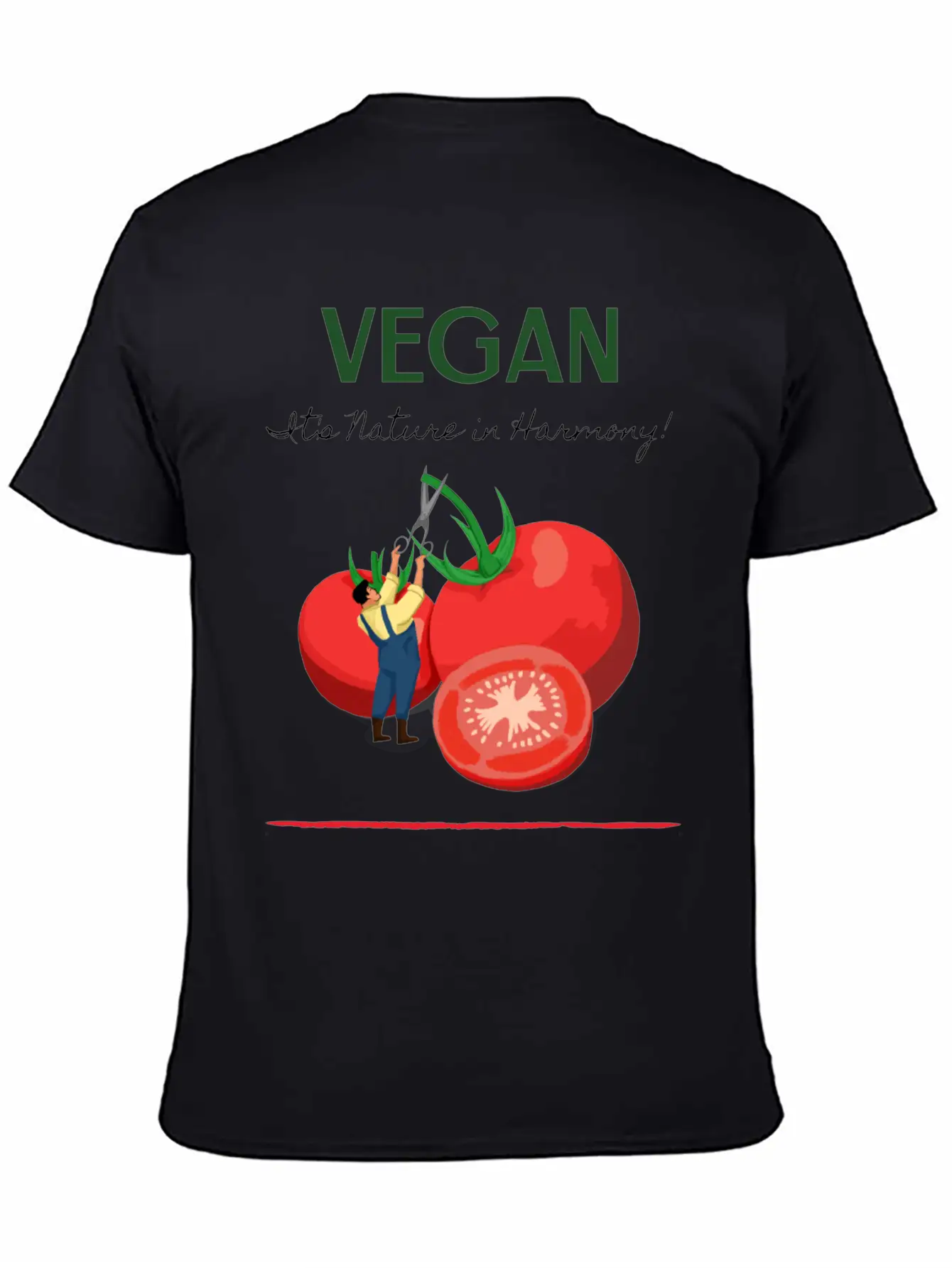 Vegan It's Nature In Harmony Basic Graphic T-Shirt – Daily Comfort In Soft Cotton