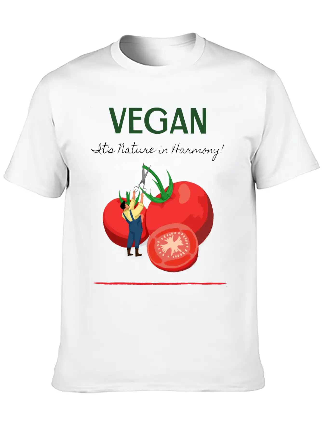 Vegan It's Nature In Harmony Basic Graphic T-Shirt – Daily Comfort In Soft Cotton