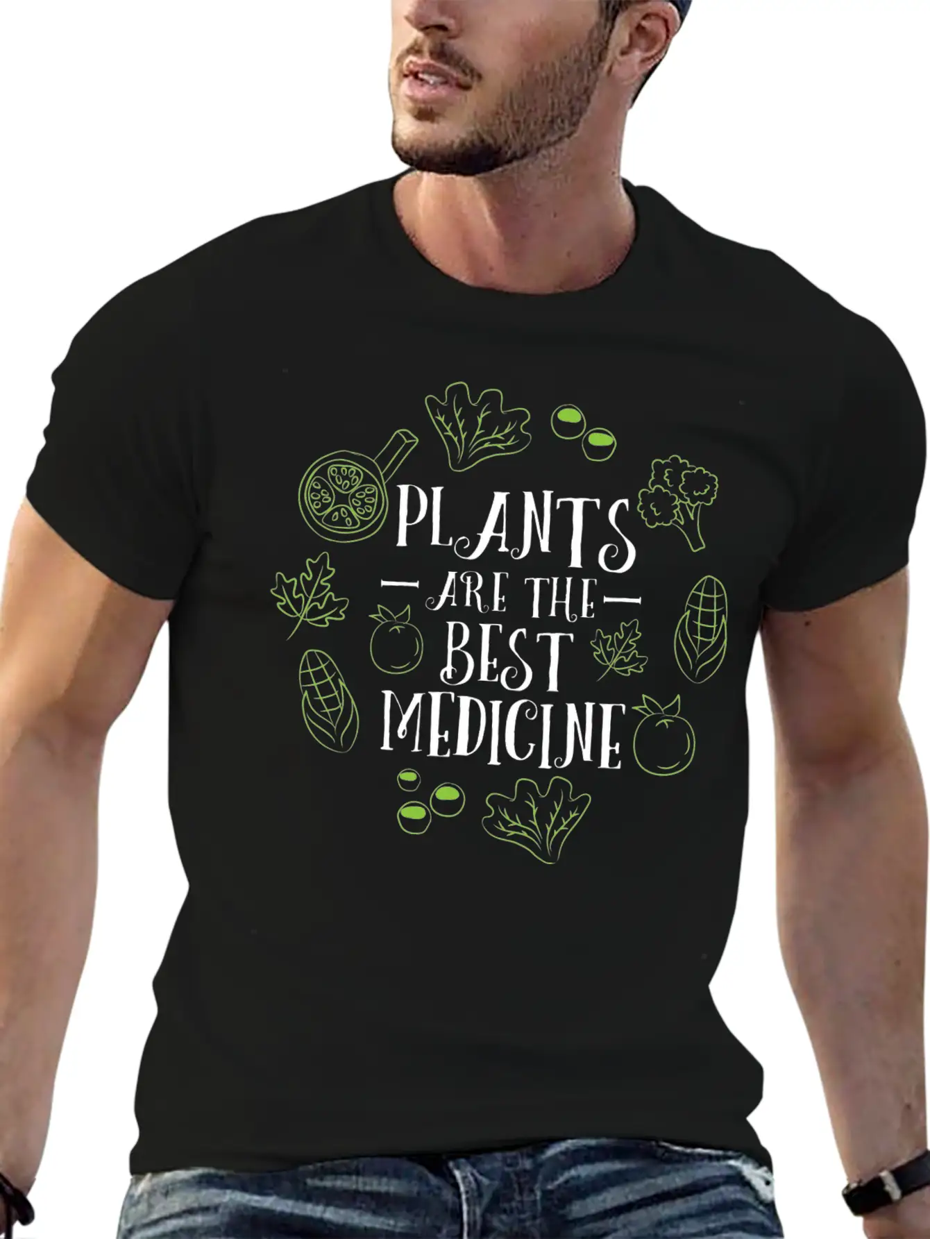 Vegan Plants Are The Best Medicine Gardening Gift Stylish Everyday T-Shirt – Unisex Basic Cotton Tee