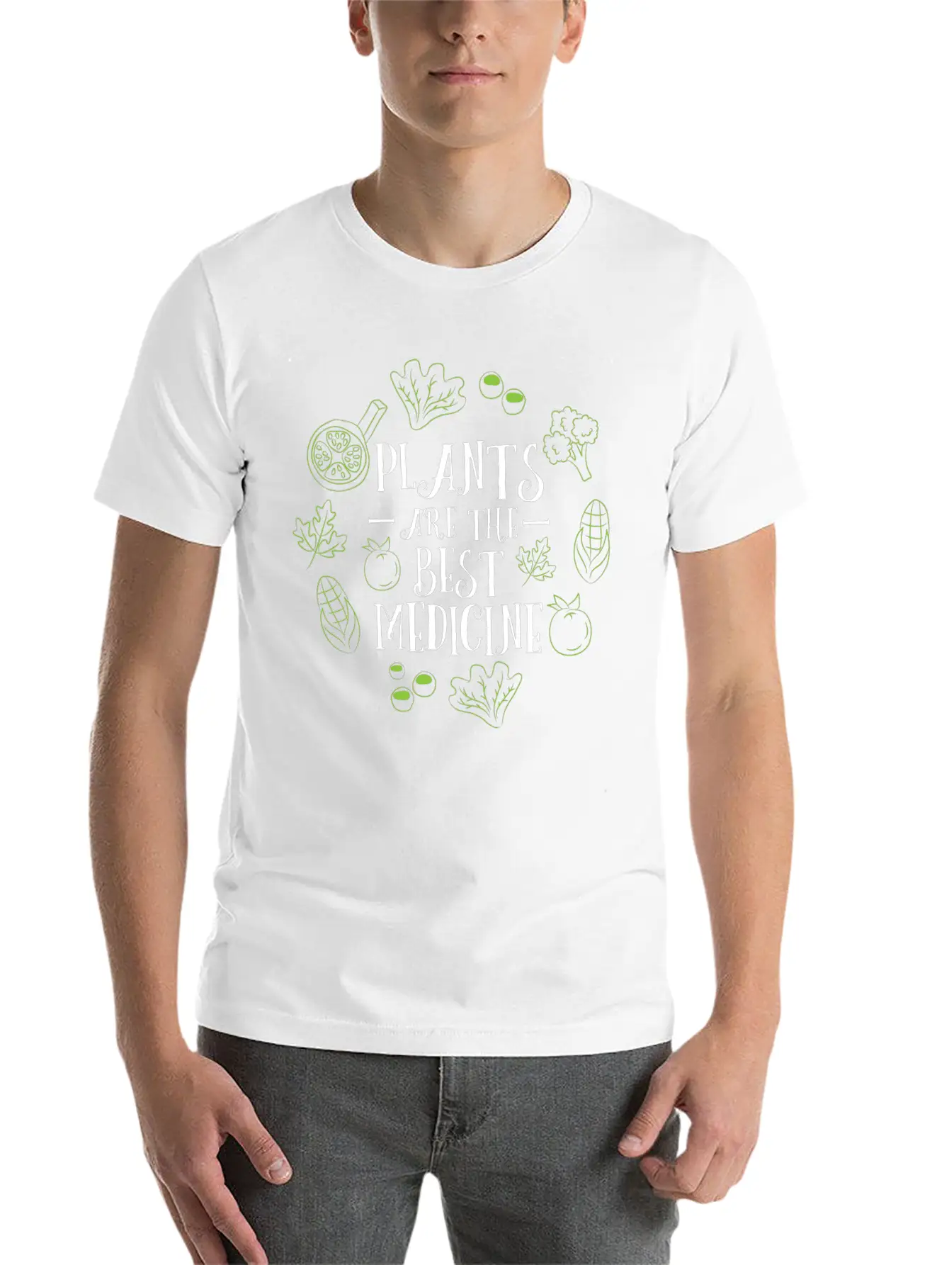 Vegan Plants Are The Best Medicine Gardening Gift Stylish Everyday T-Shirt – Unisex Basic Cotton Tee