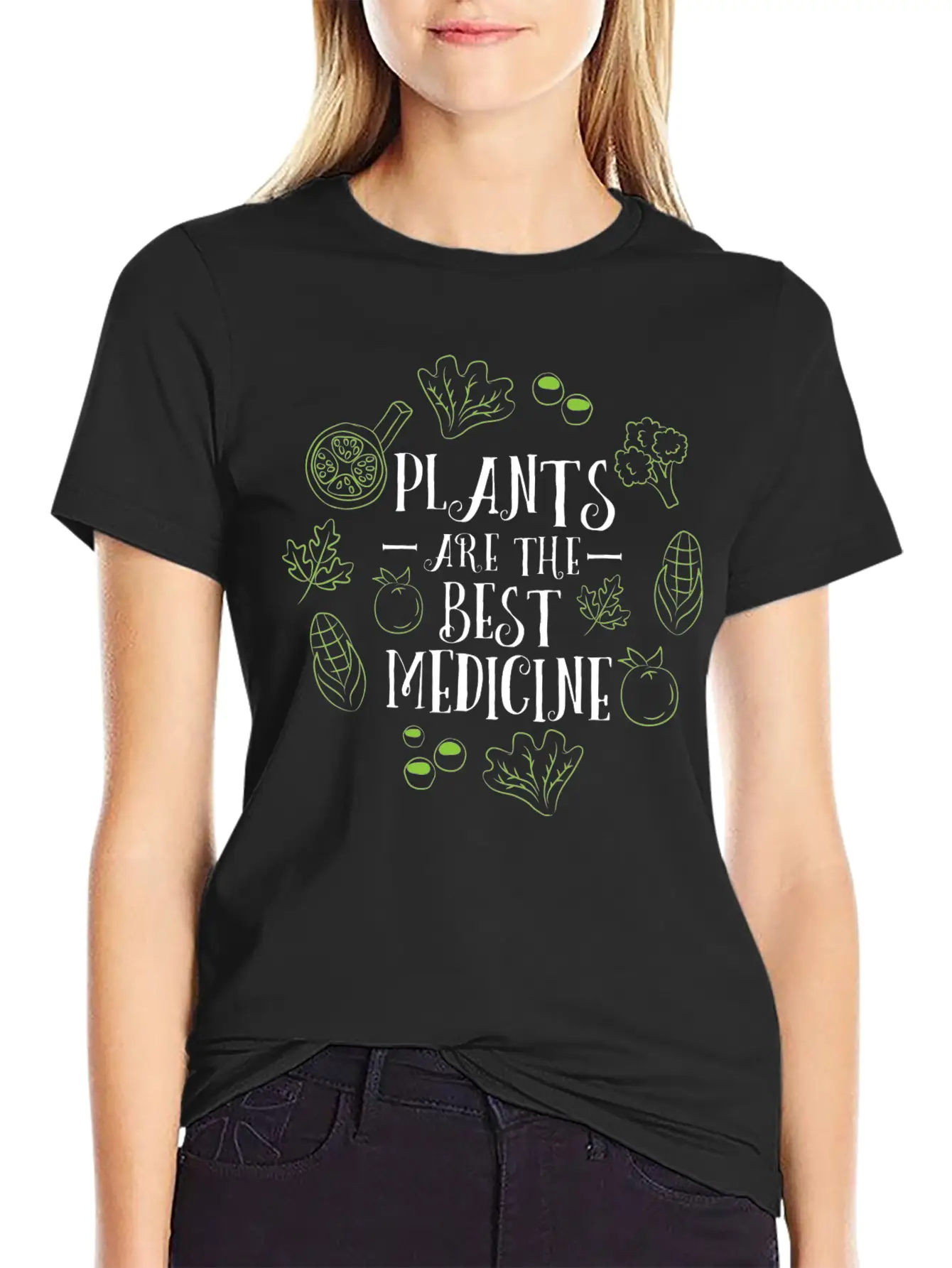 Vegan Plants Are The Best Medicine Gardening Gift Stylish Everyday T-Shirt – Unisex Basic Cotton Tee