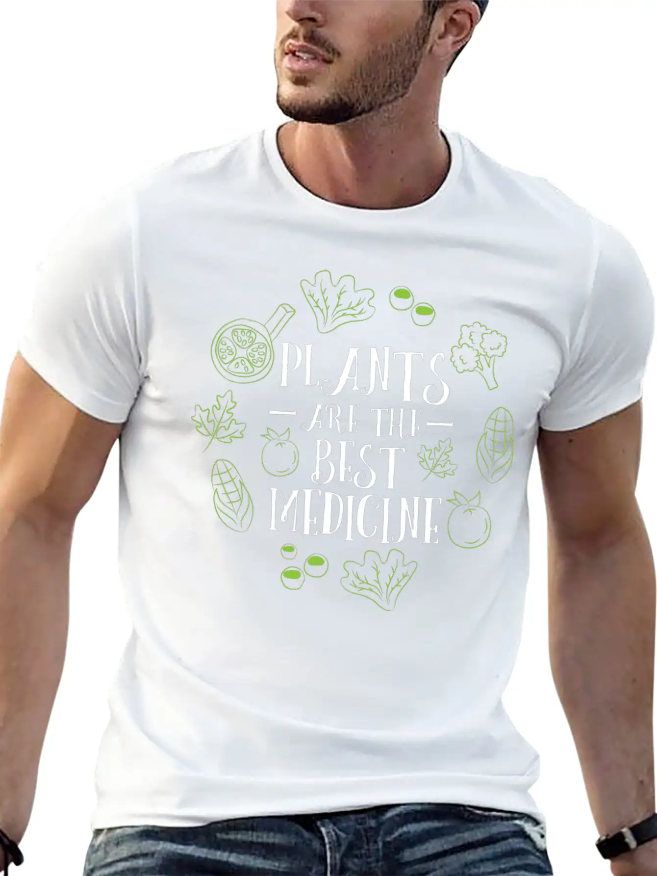 Vegan Plants Are The Best Medicine Gardening Gift Stylish Everyday T-Shirt – Unisex Basic Cotton Tee