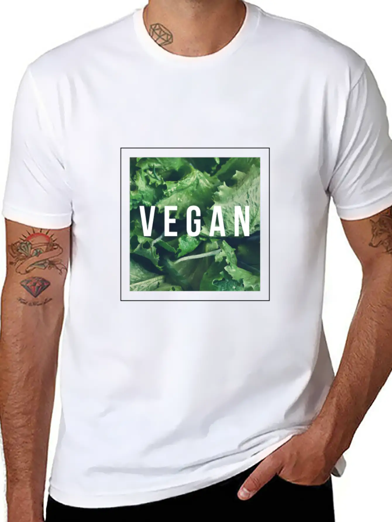 Vegan Salad Comfortable Minimalist Graphic Tee – Summer Style Essential