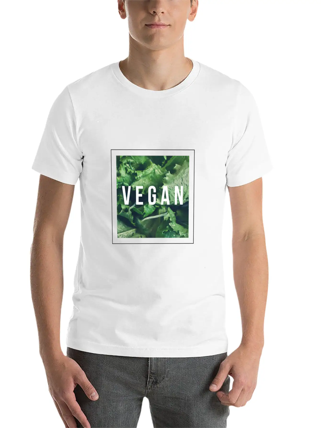 Vegan Salad Comfortable Minimalist Graphic Tee – Summer Style Essential