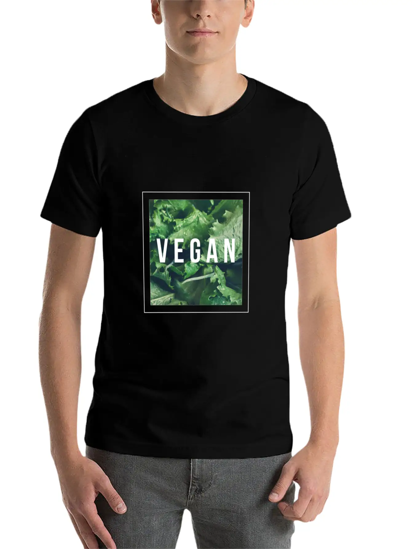 Vegan Salad Comfortable Minimalist Graphic Tee – Summer Style Essential