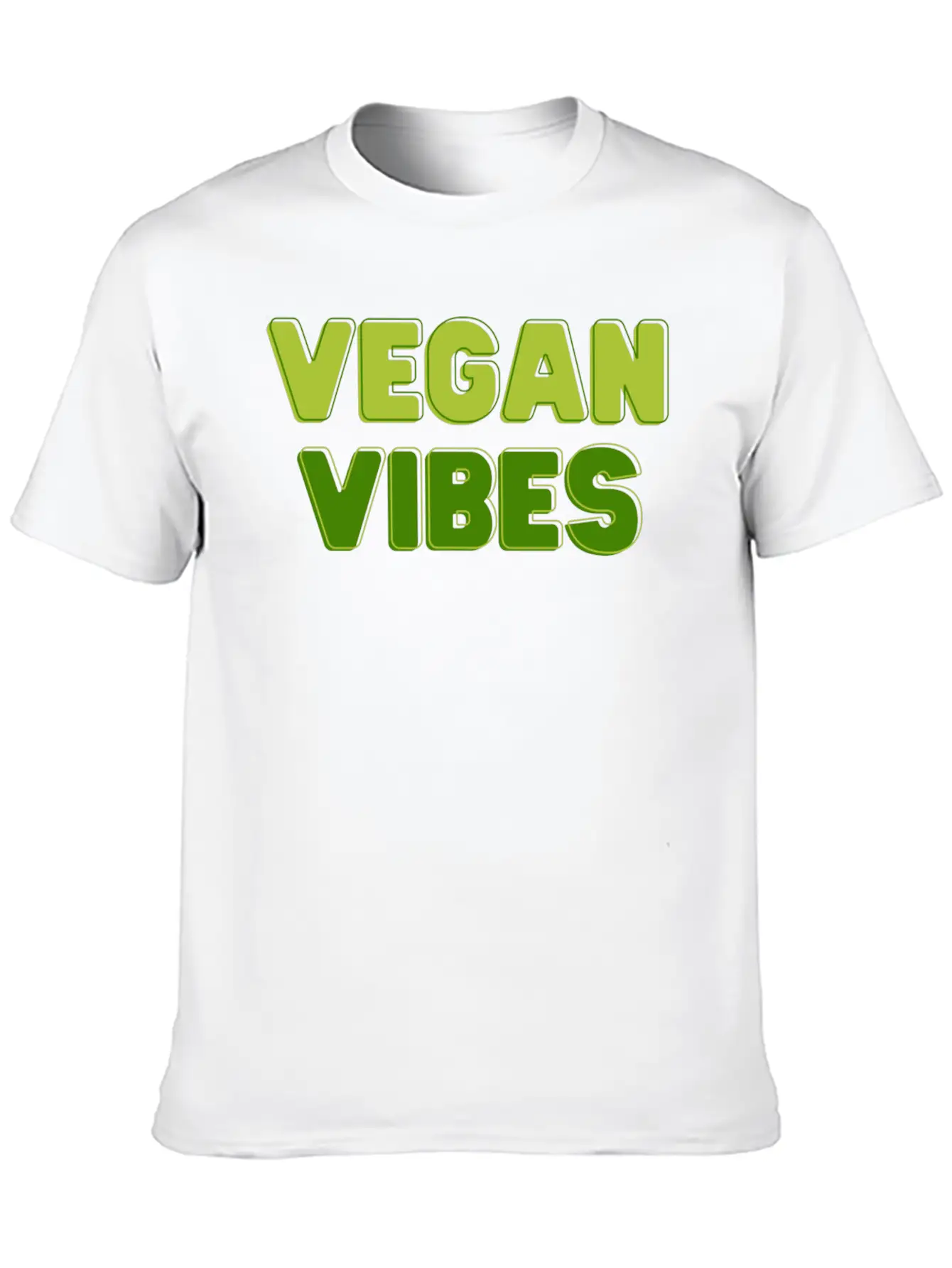 Vegan Vibes In Greens | Funky Vegan Design Comfortable Minimalist Graphic Tee – Summer Style Essential